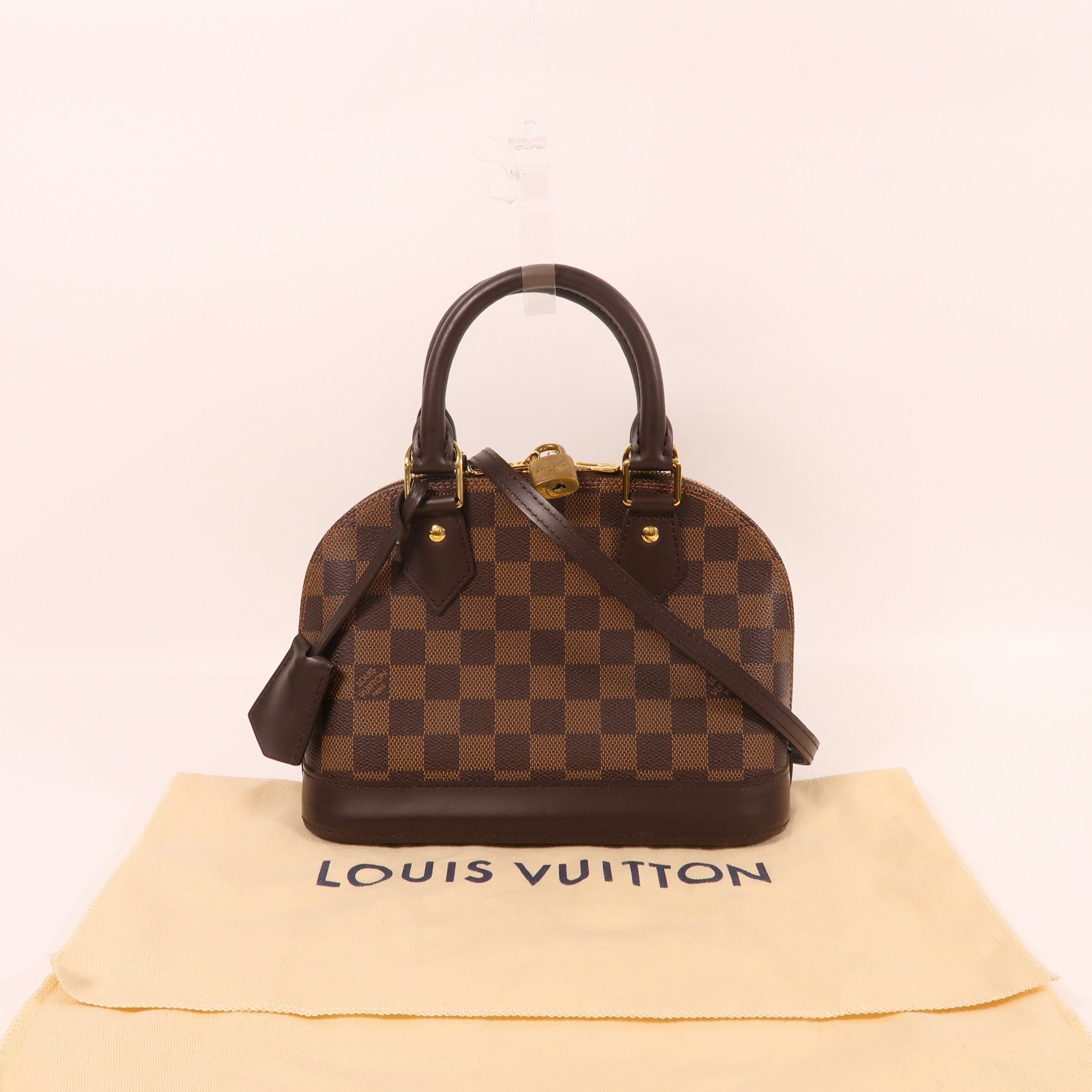 LOUIS VUITTON Damier Ebene Alma BB金扣手挽肩背兩用袋啡色