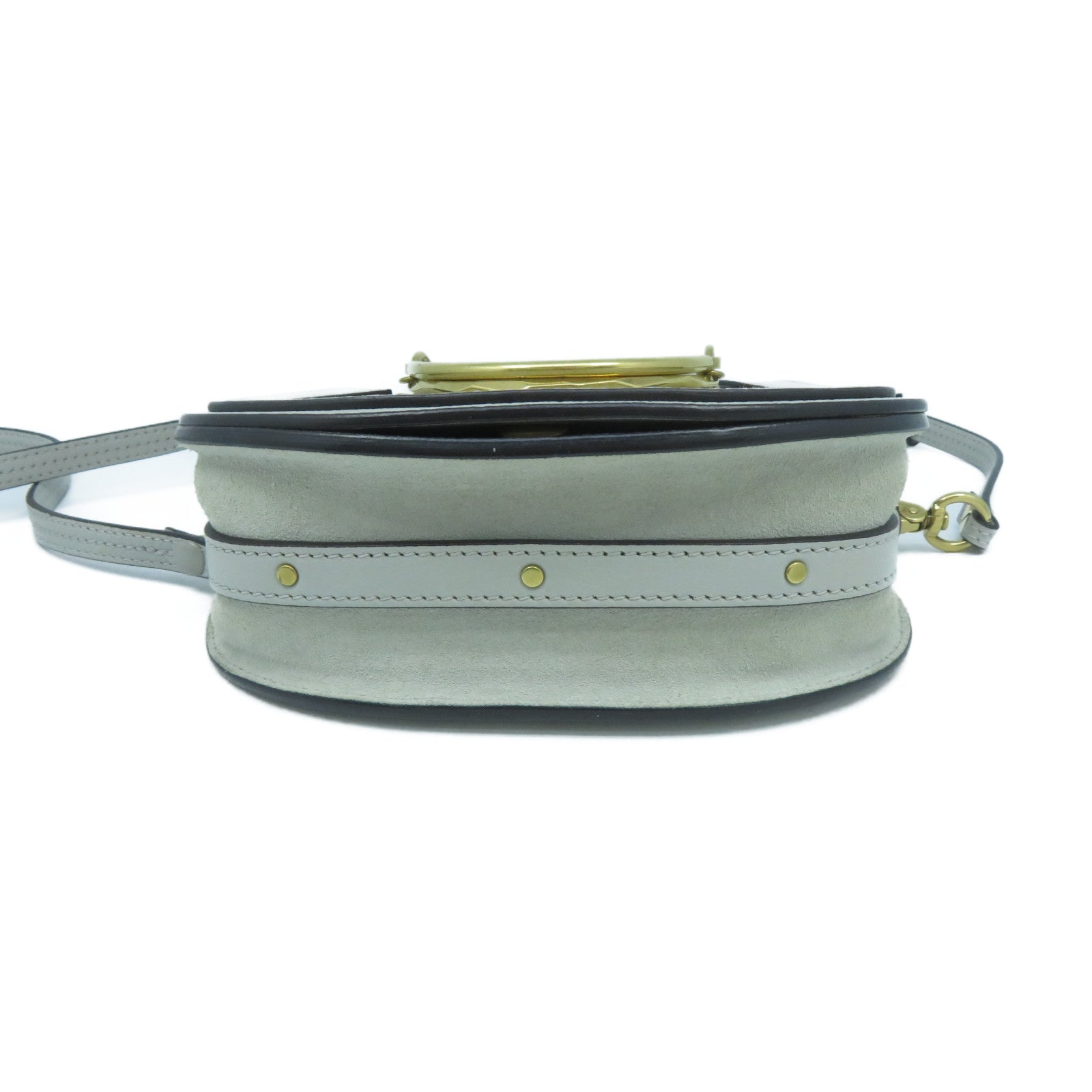 Chloe 【激減優惠】牛皮皮革Shoulder Bag金扣肩背袋灰綠色