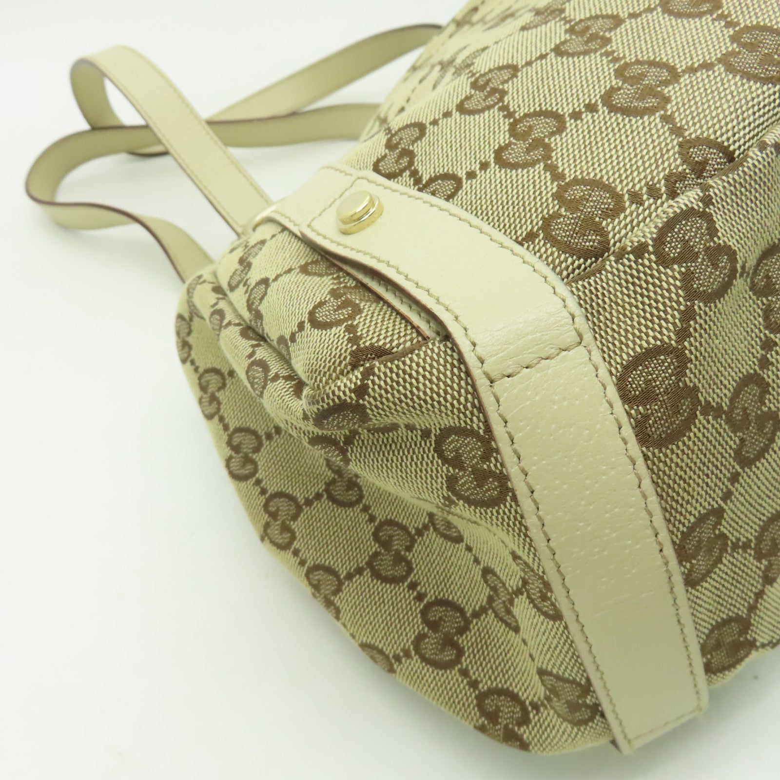 GUCCI 【激減優惠】帆布Shoulder Bag金扣肩背袋啡色