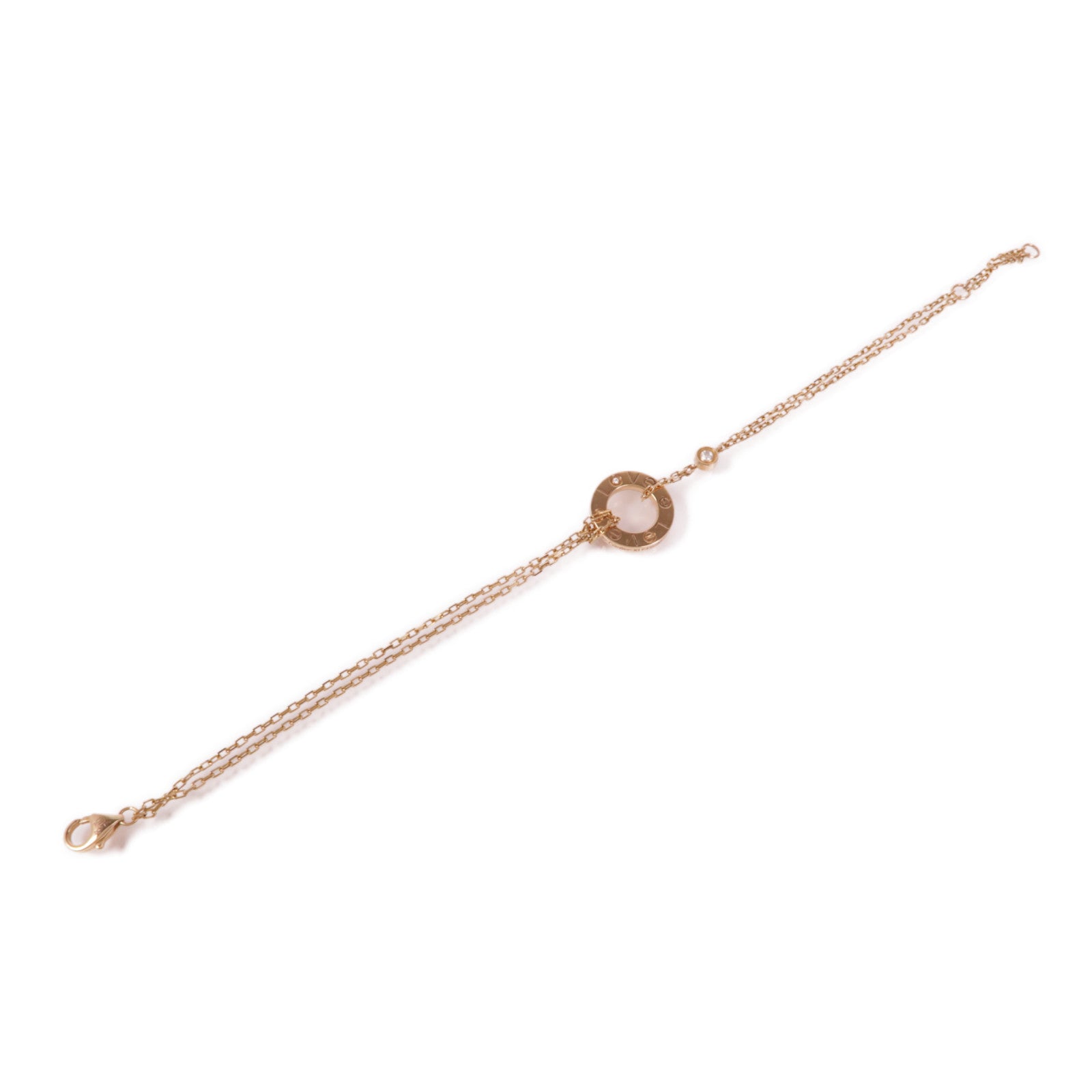 CARTIER 18K玫瑰金Love Bracelet鑽石手鏈