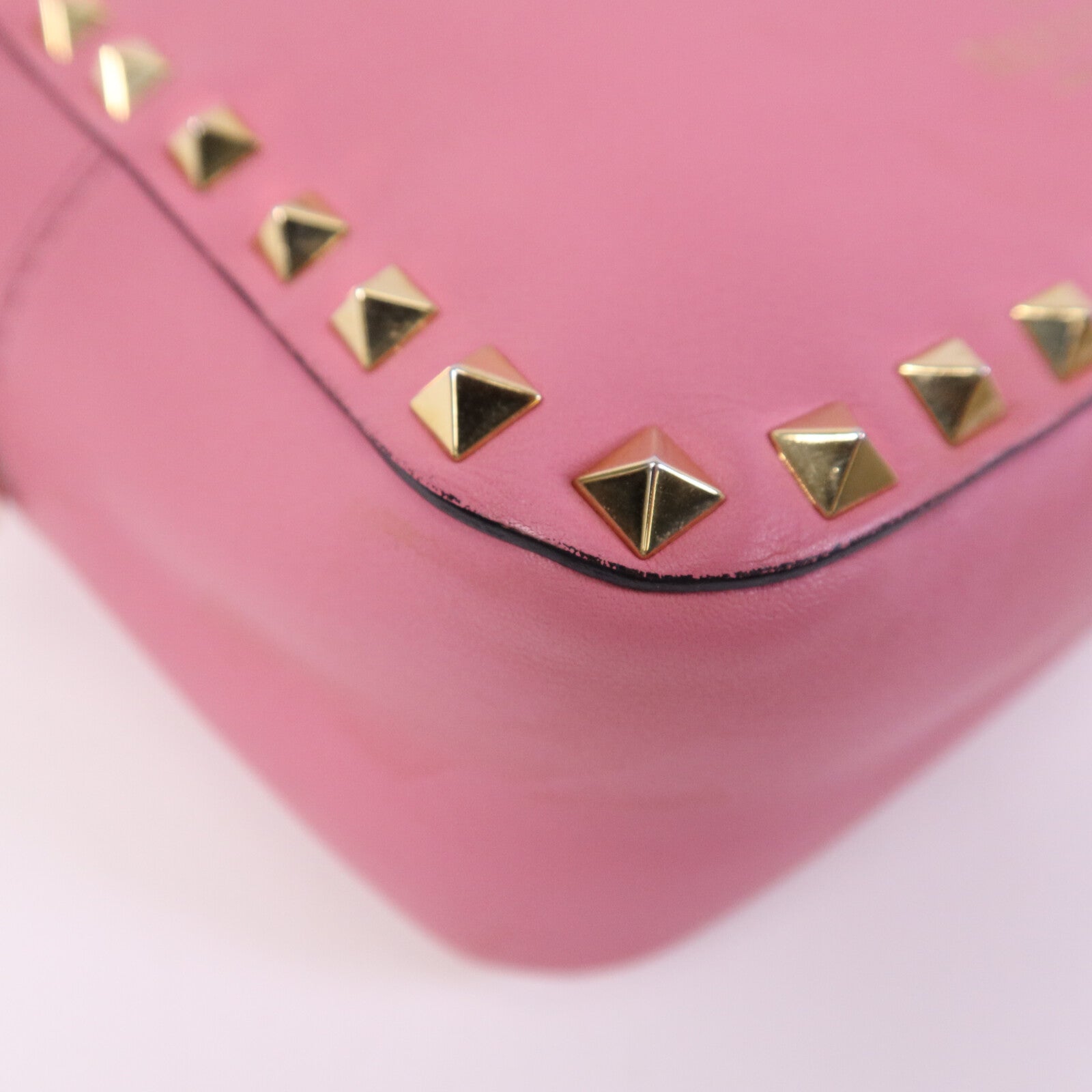 Valentino 【激減優惠】牛皮皮革Rockstud 2Way Bag金扣鏈帶手挽肩背兩用袋