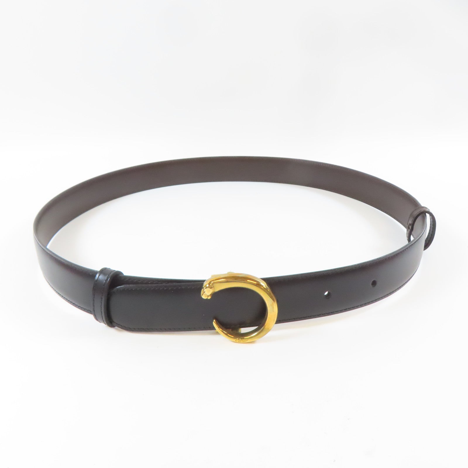 CARTIER 牛皮皮革Belt金扣皮帶黑色