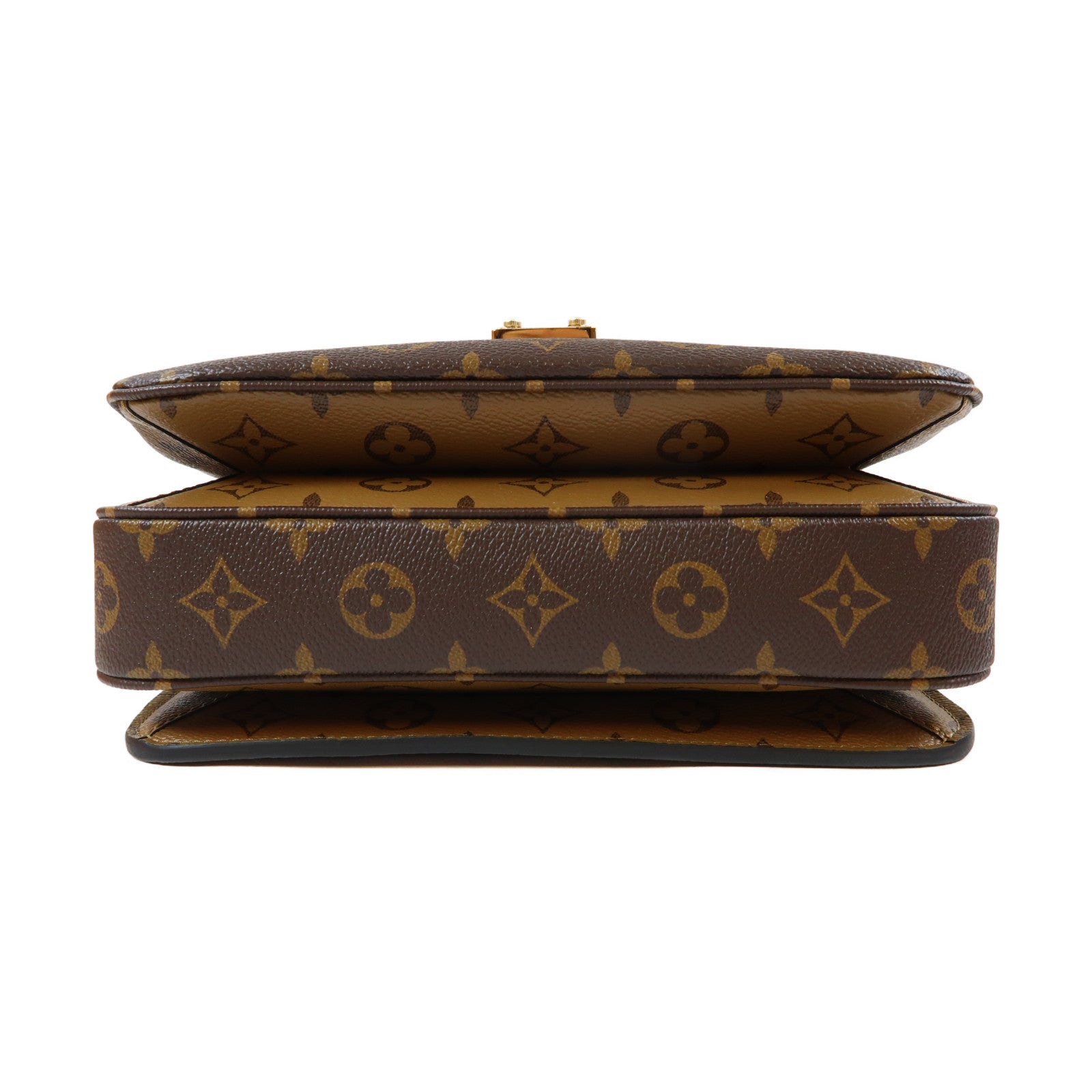 LOUIS VUITTON Monogram Reverse Pochette Métis金扣手挽肩背兩用袋啡色