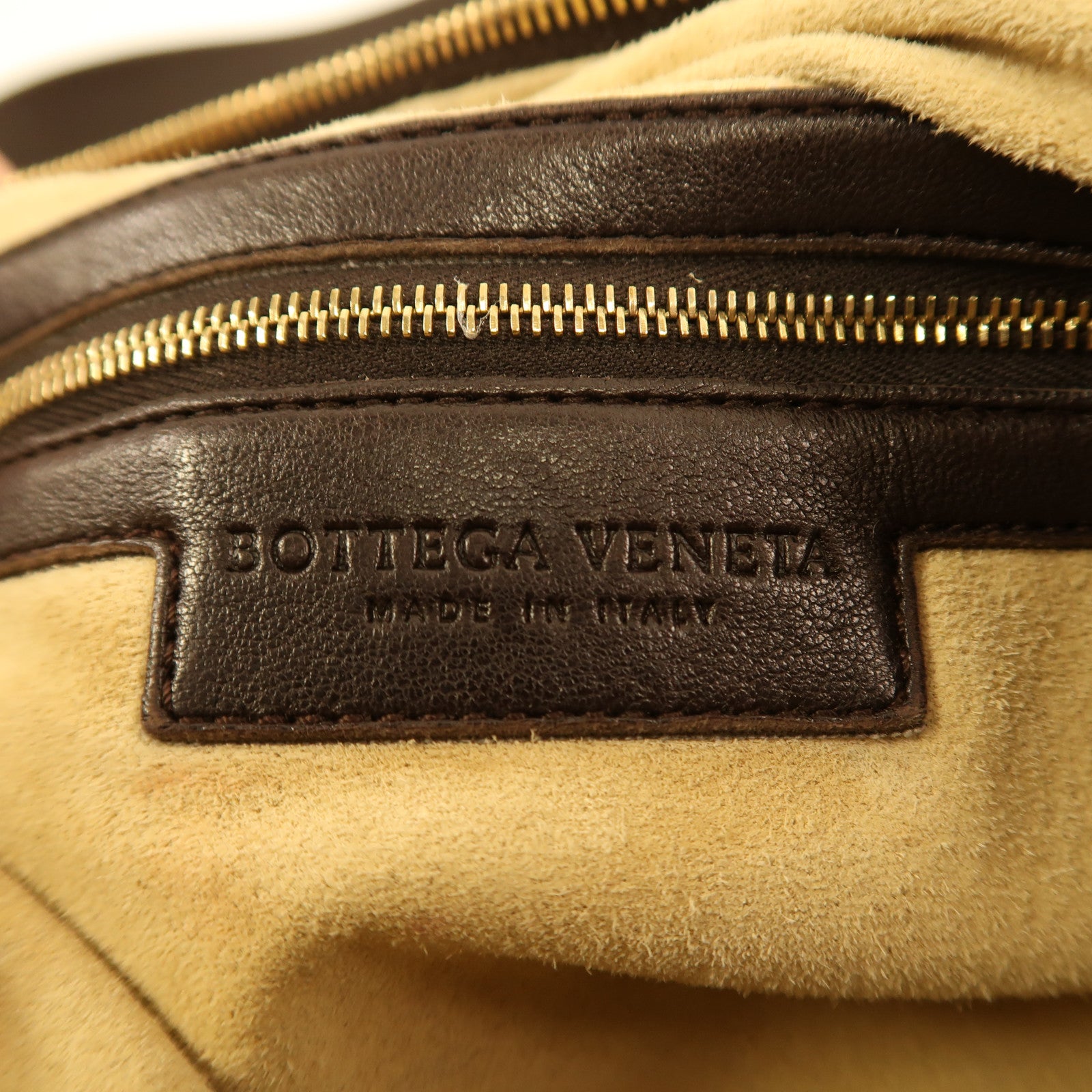 BOTTEGA VENETA 織紋皮革Shoulder Bag金扣肩背袋啡色