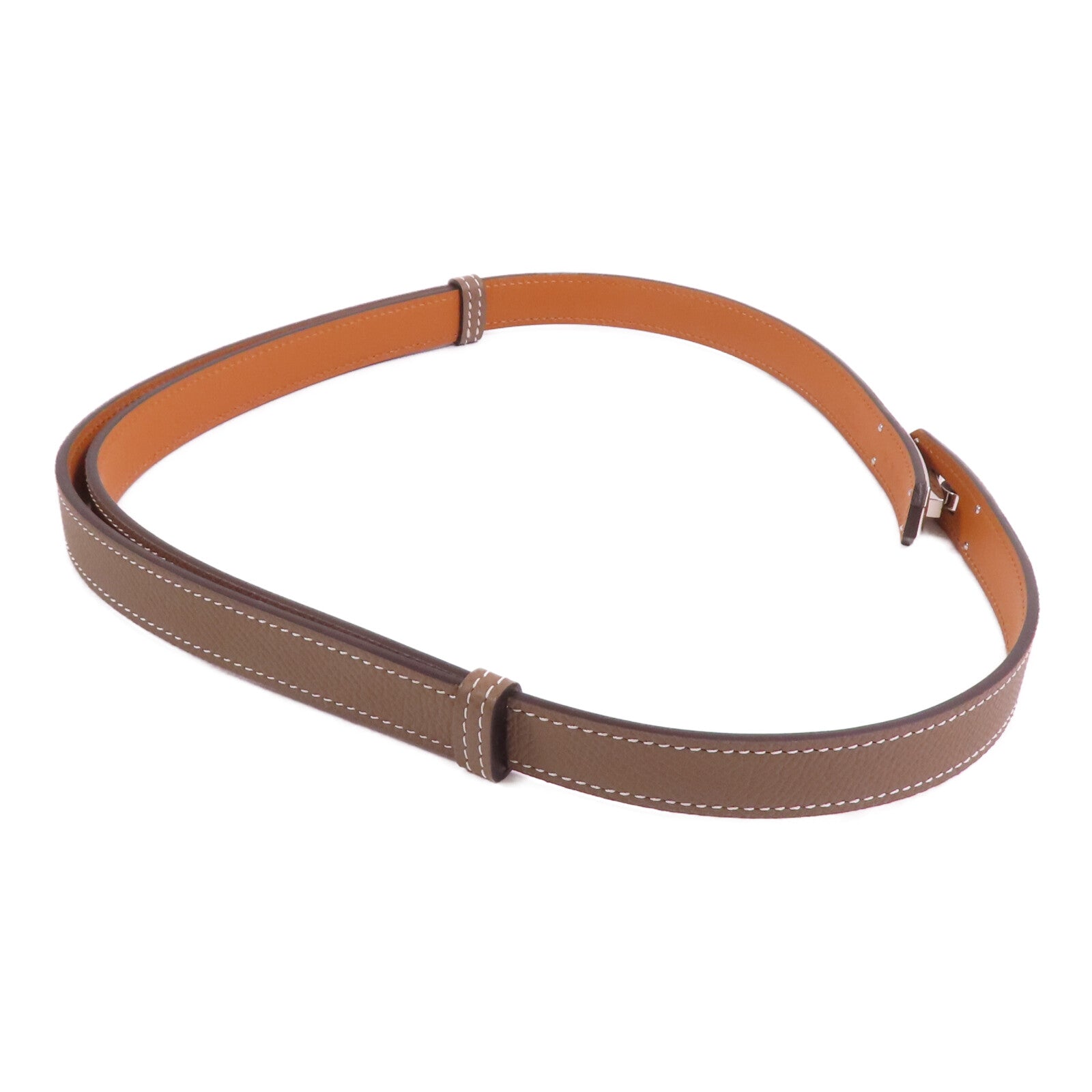 HERMES Epsom皮革Kelly Belt銀扣皮帶Etoupe