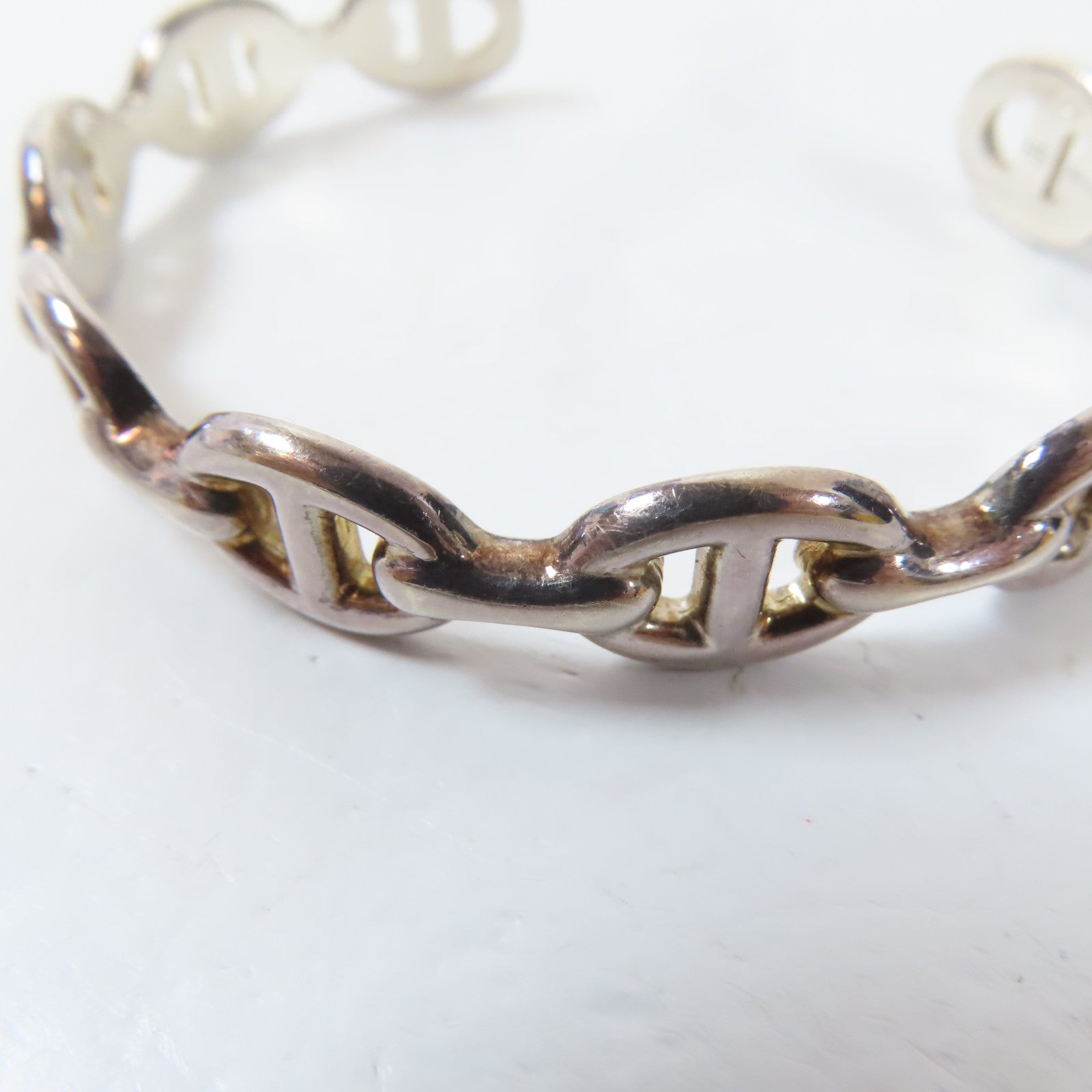 HERMES 925純銀Chaine D'ancre Enchainee Bracelet#16cm