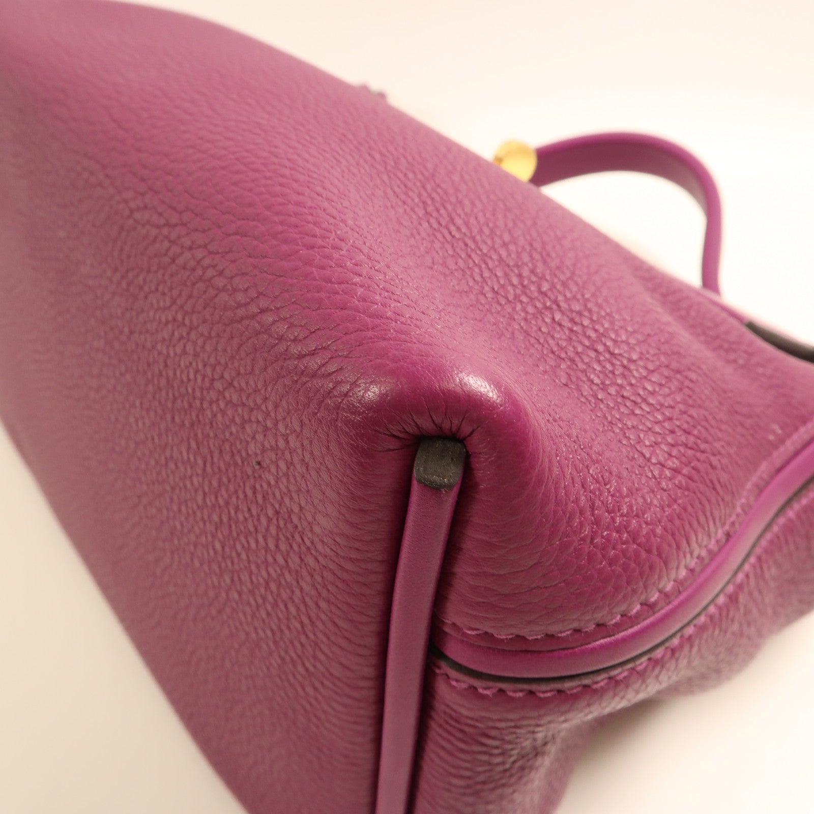 HERMES Clemence皮革24/24 29CM金扣手挽肩背兩用袋Anemone海葵紫色