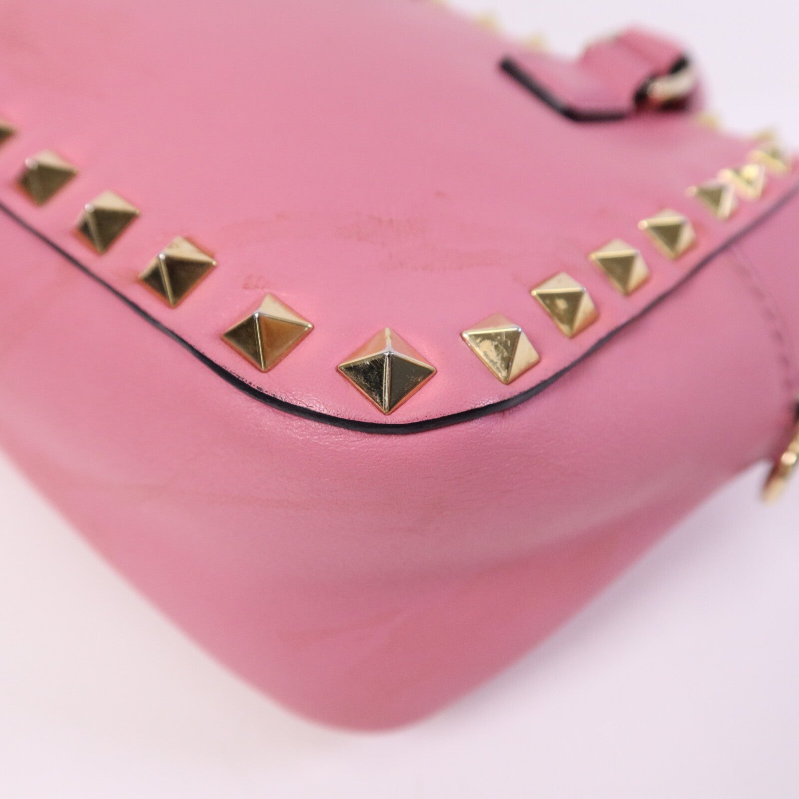 Valentino 【激減優惠】牛皮皮革Rockstud 2Way Bag金扣鏈帶手挽肩背兩用袋