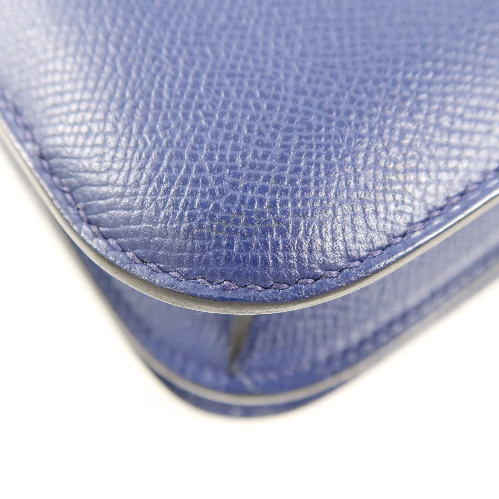 HERMES Epsom皮革Constance 24銀扣肩背袋Bleu Saphir藍色