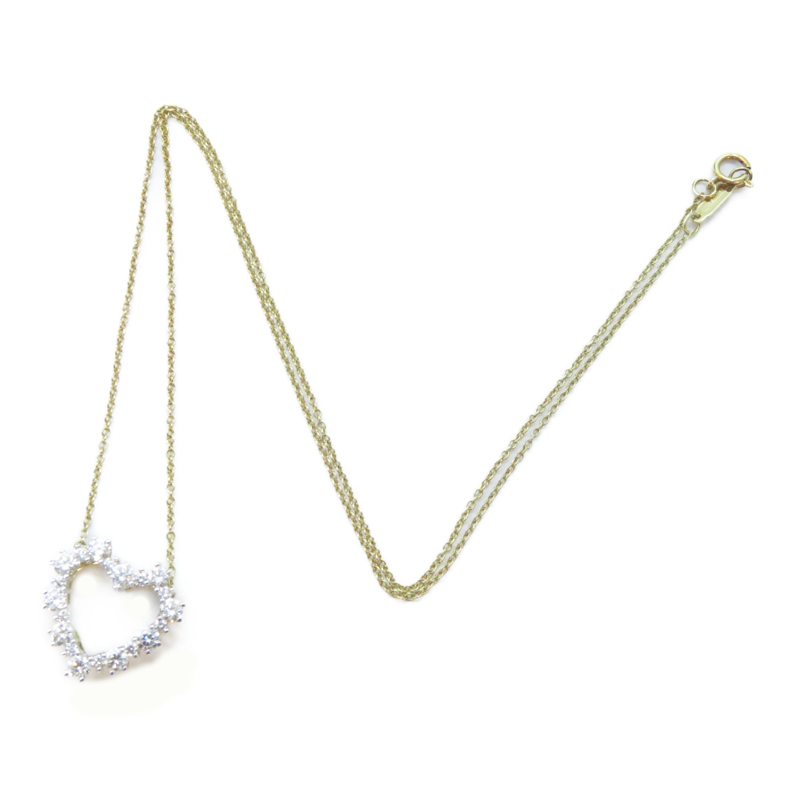 TIFFANY＆CO 18K黃金Heart Diamond Neckalce鑽石項鍊