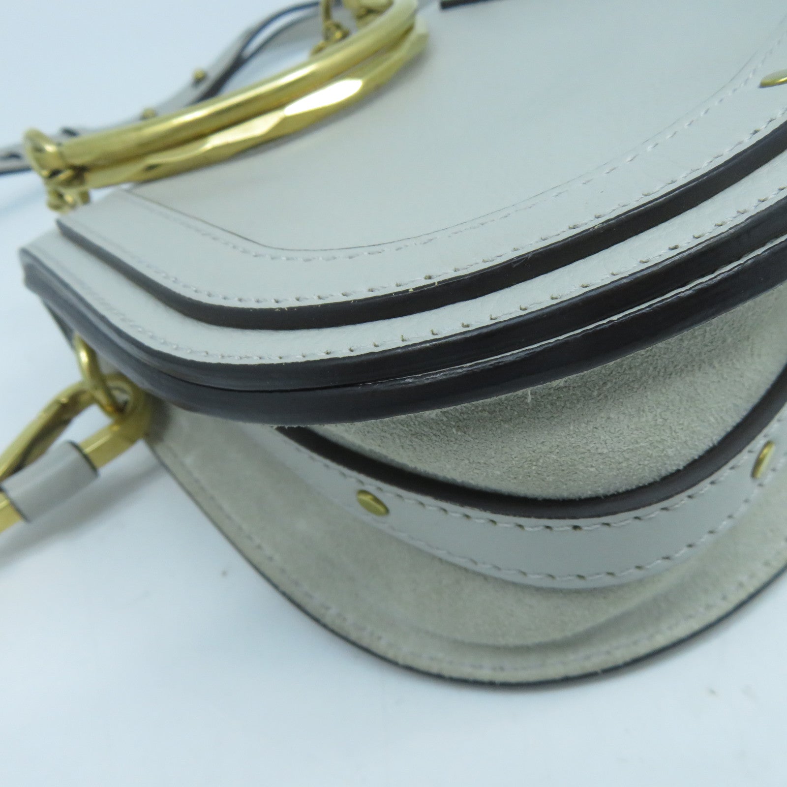 Chloe 【激減優惠】牛皮皮革Shoulder Bag金扣肩背袋灰綠色