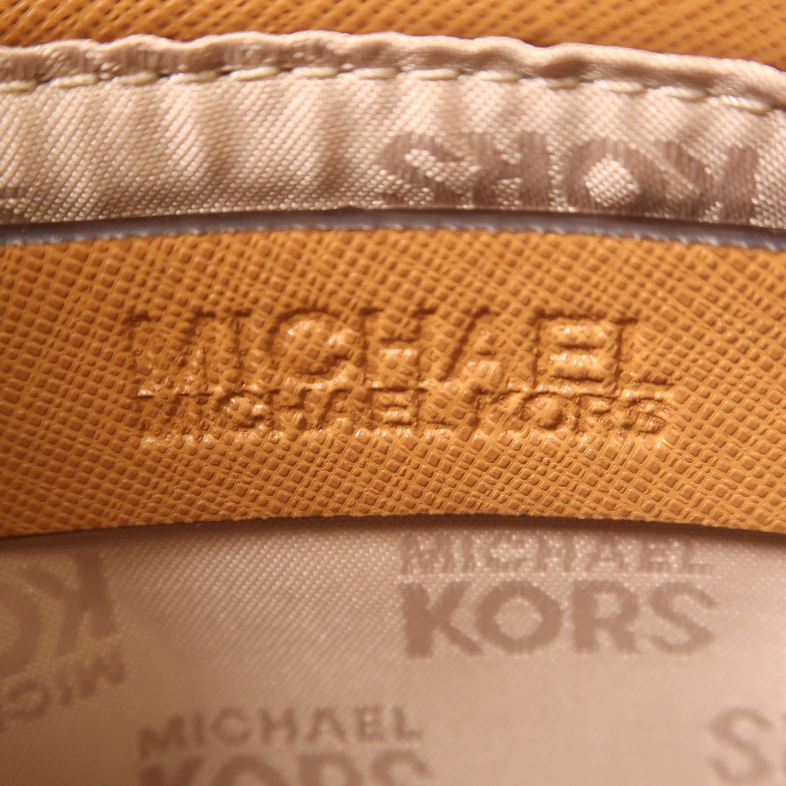 Michael Kors 塗層帆布Handbag金扣手挽袋棕色