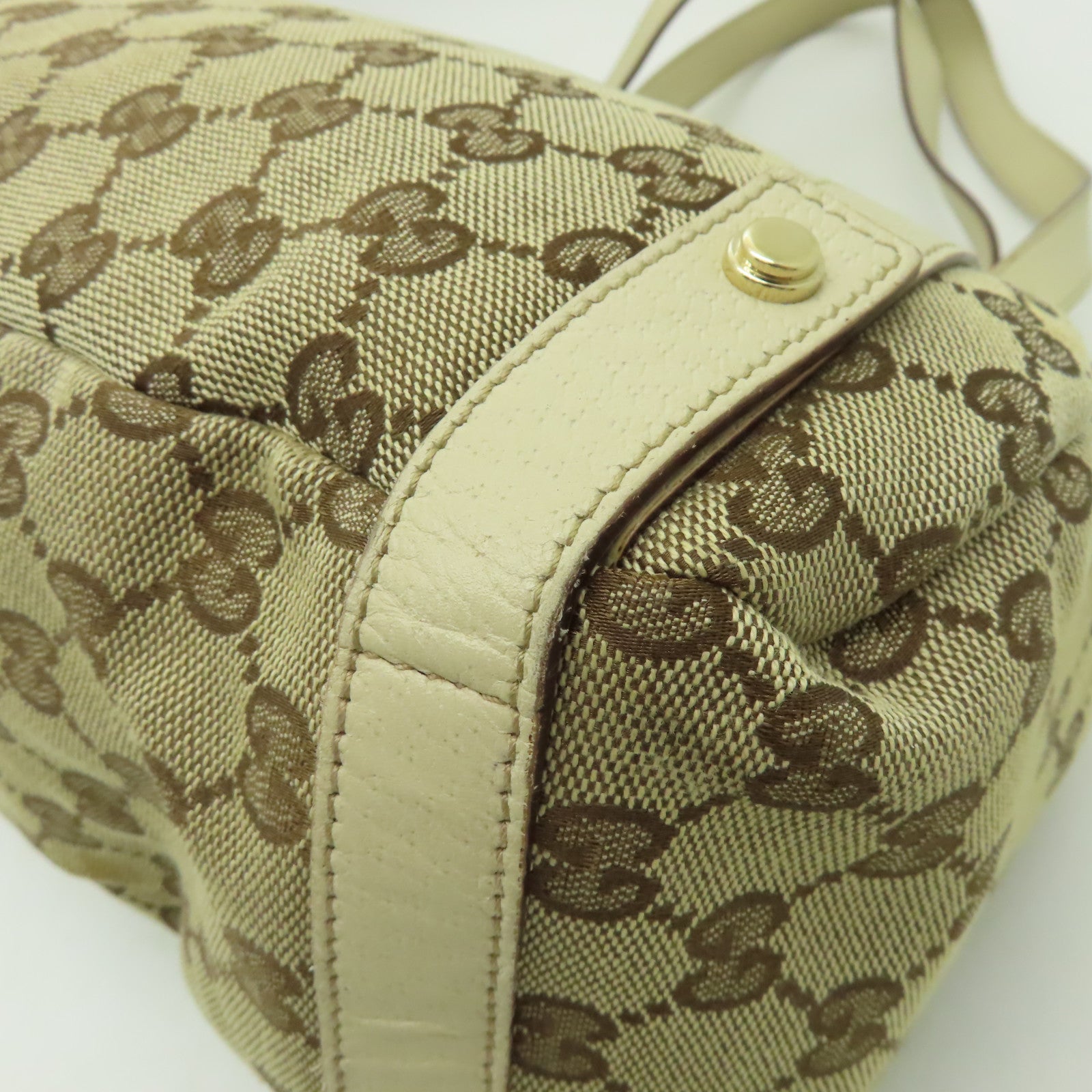 GUCCI 【激減優惠】帆布Shoulder Bag金扣肩背袋啡色