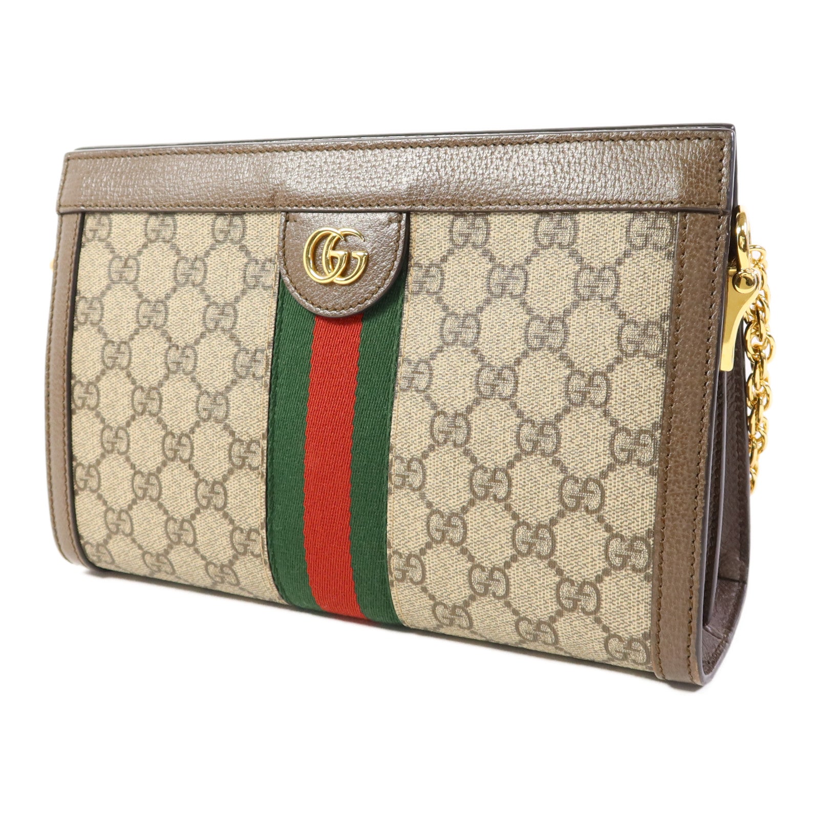 GUCCI 塗層帆布Ophidia GG Chain Shoulder Bag金扣鏈帶肩背袋