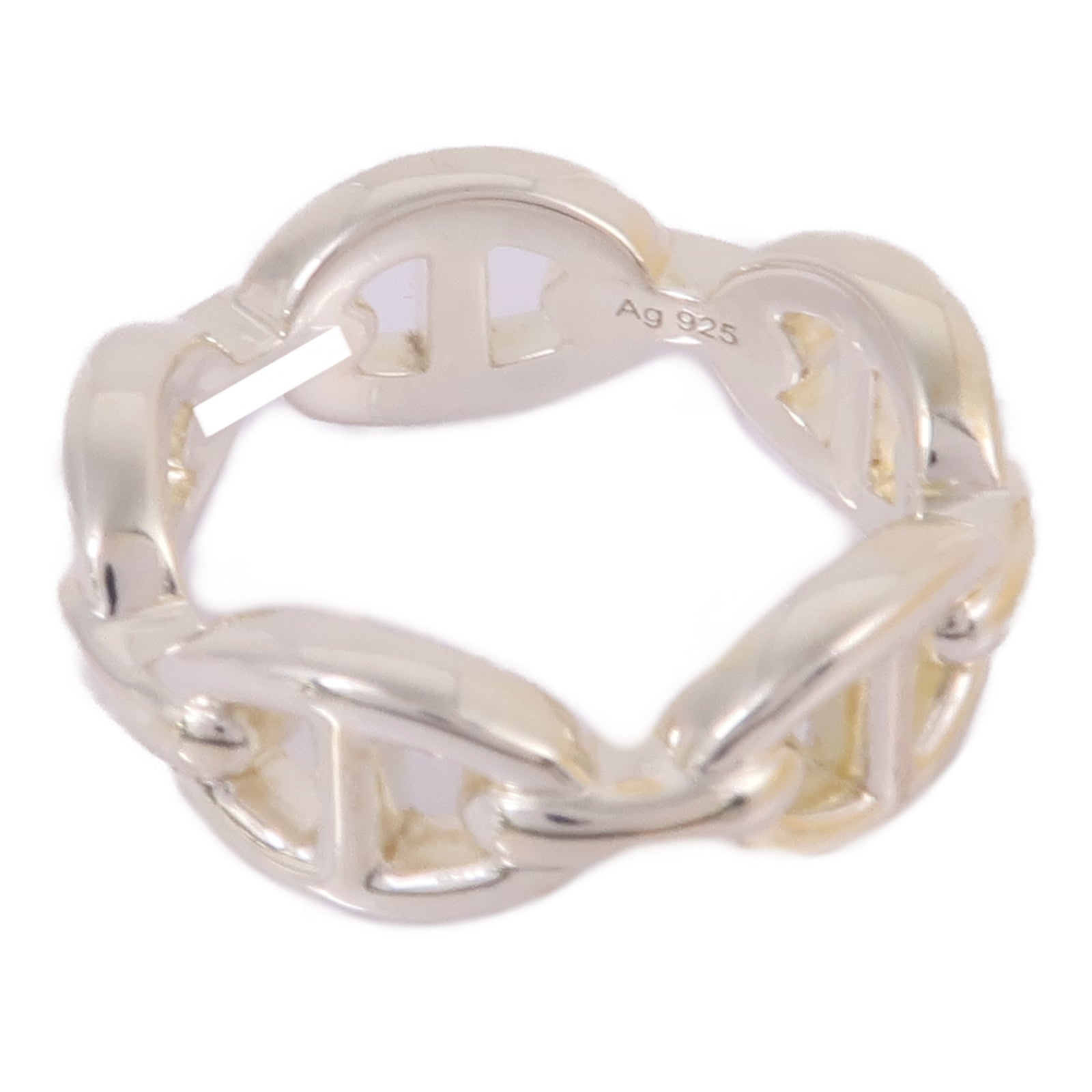 HERMES 925純銀Chaine d'ancre Enchainee Ring戒指Hermes#54/US#6.75