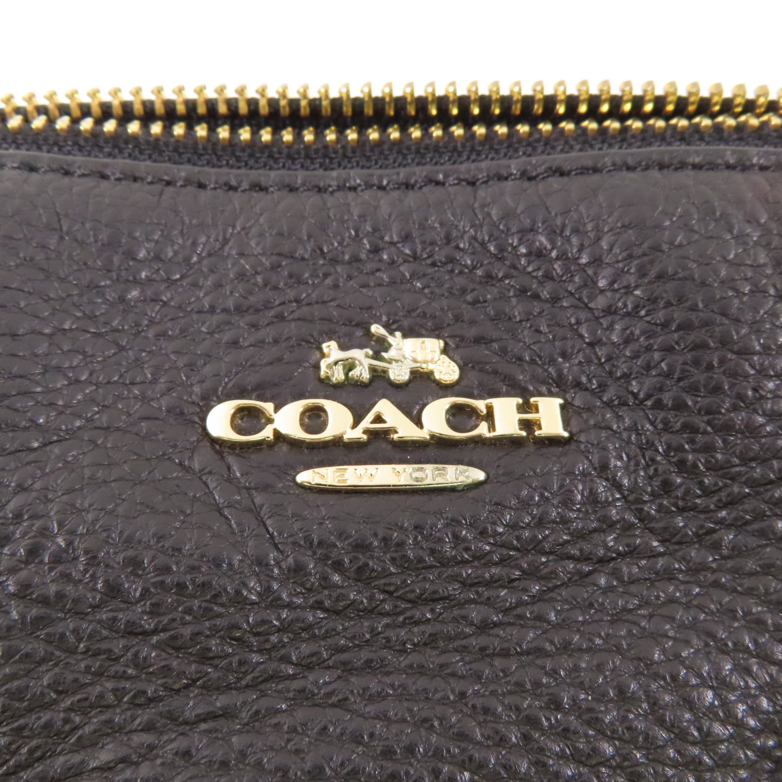 COACH 牛皮皮革Handbag金扣手挽袋