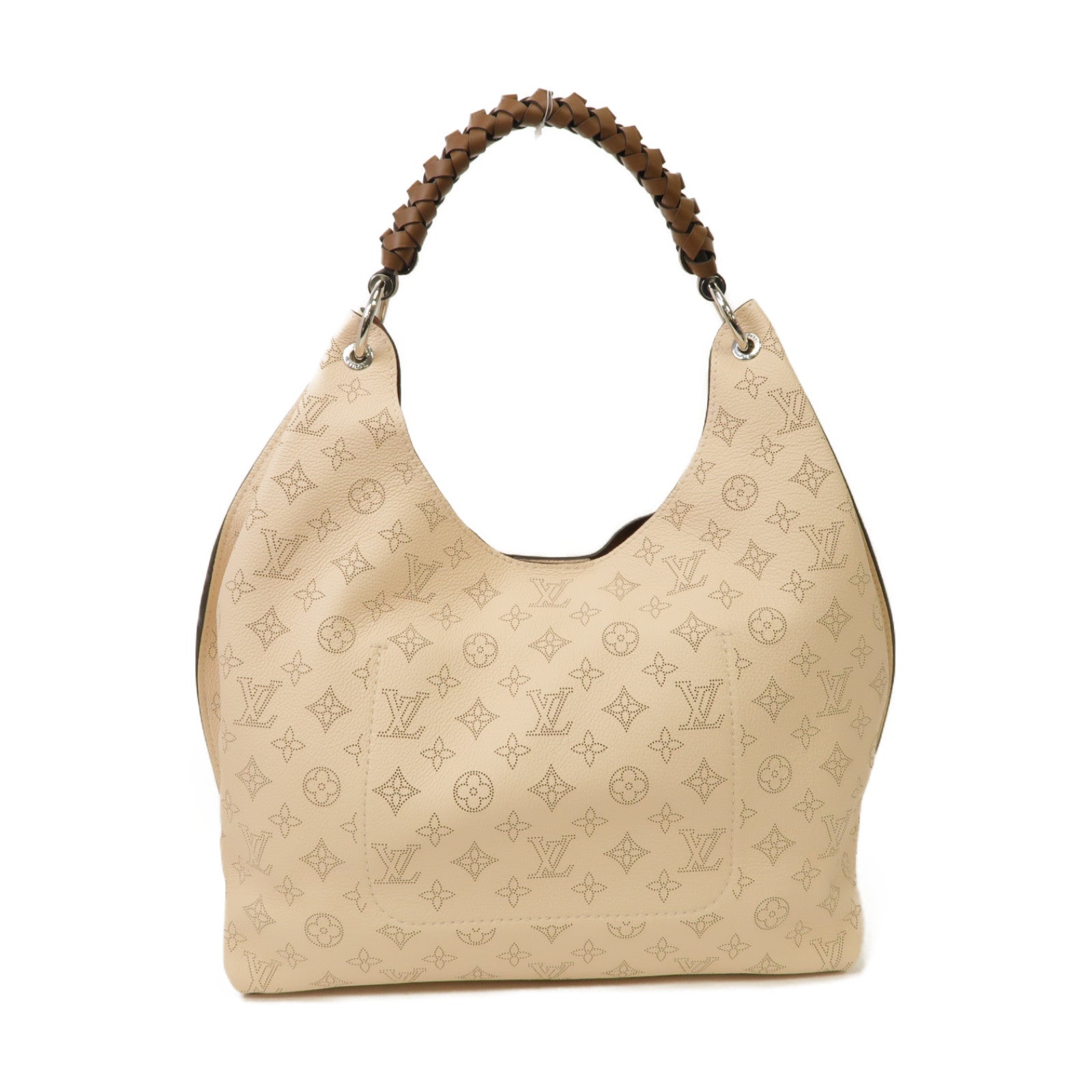LOUIS VUITTON Mahina Carmel銀扣肩背袋米色
