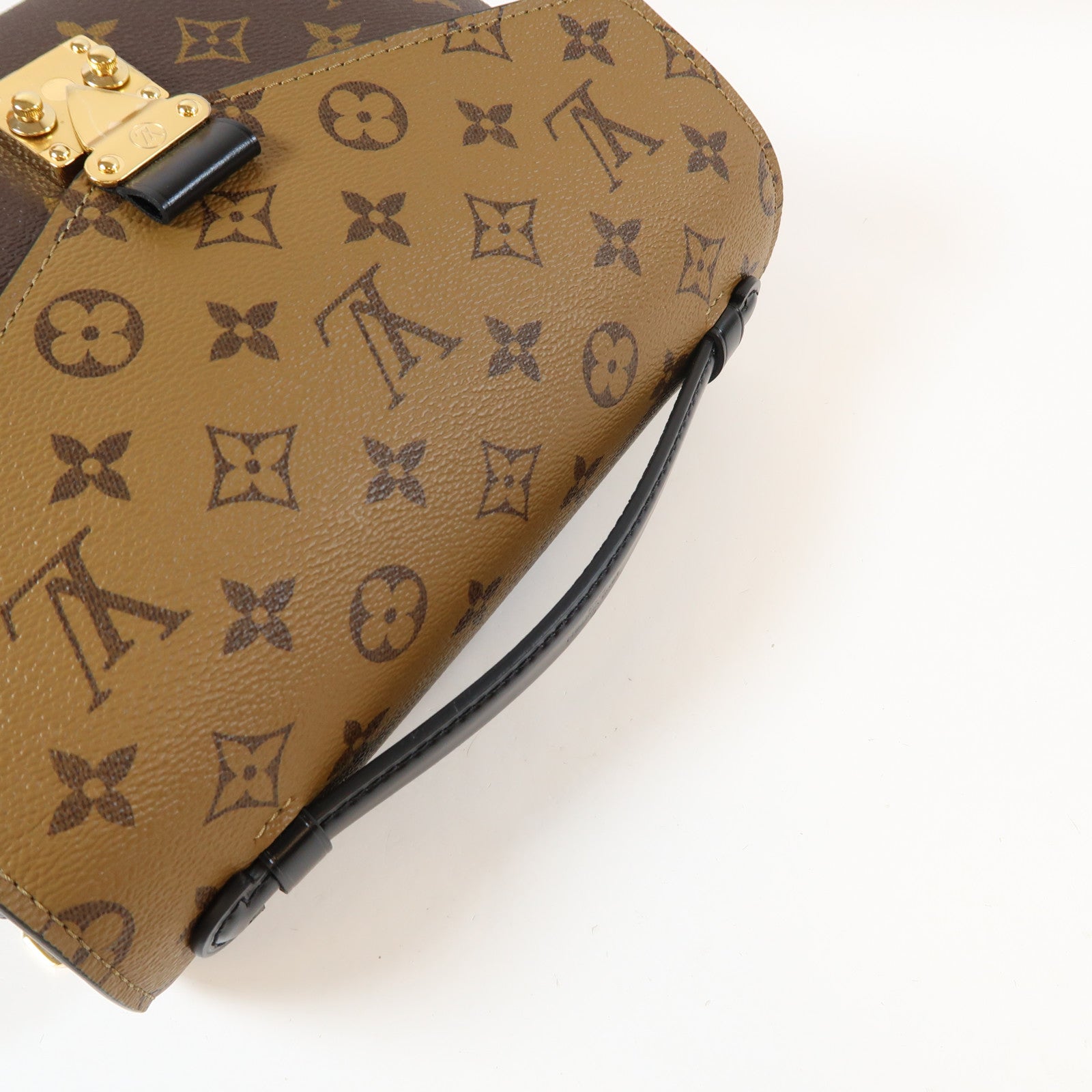 LOUIS VUITTON Monogram Reverse Pochette Métis金扣手挽肩背兩用袋啡色