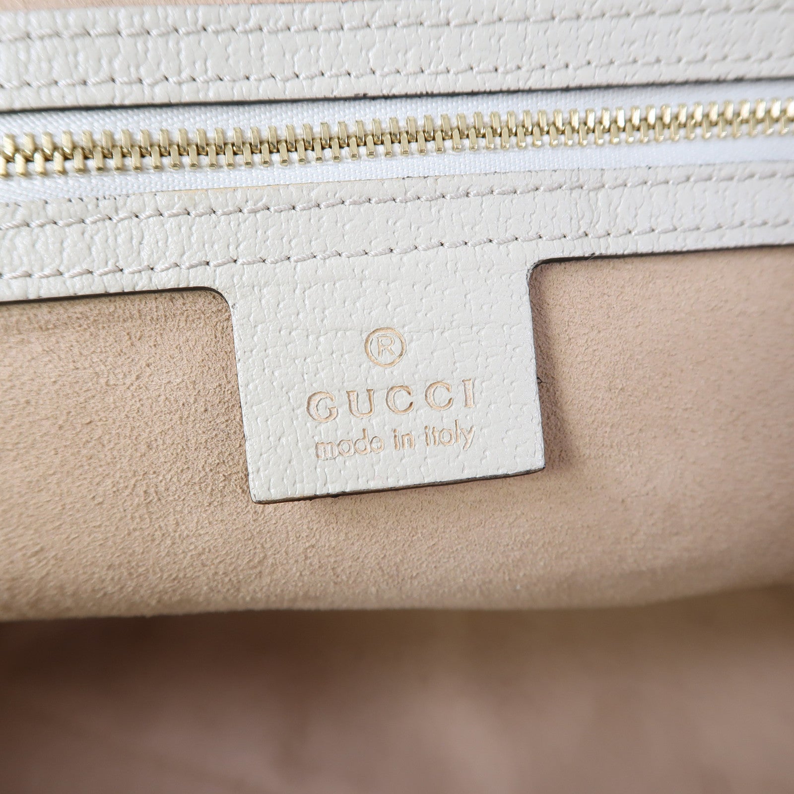 GUCCI 塗層帆布Ophidia金扣肩背袋啡色/白色