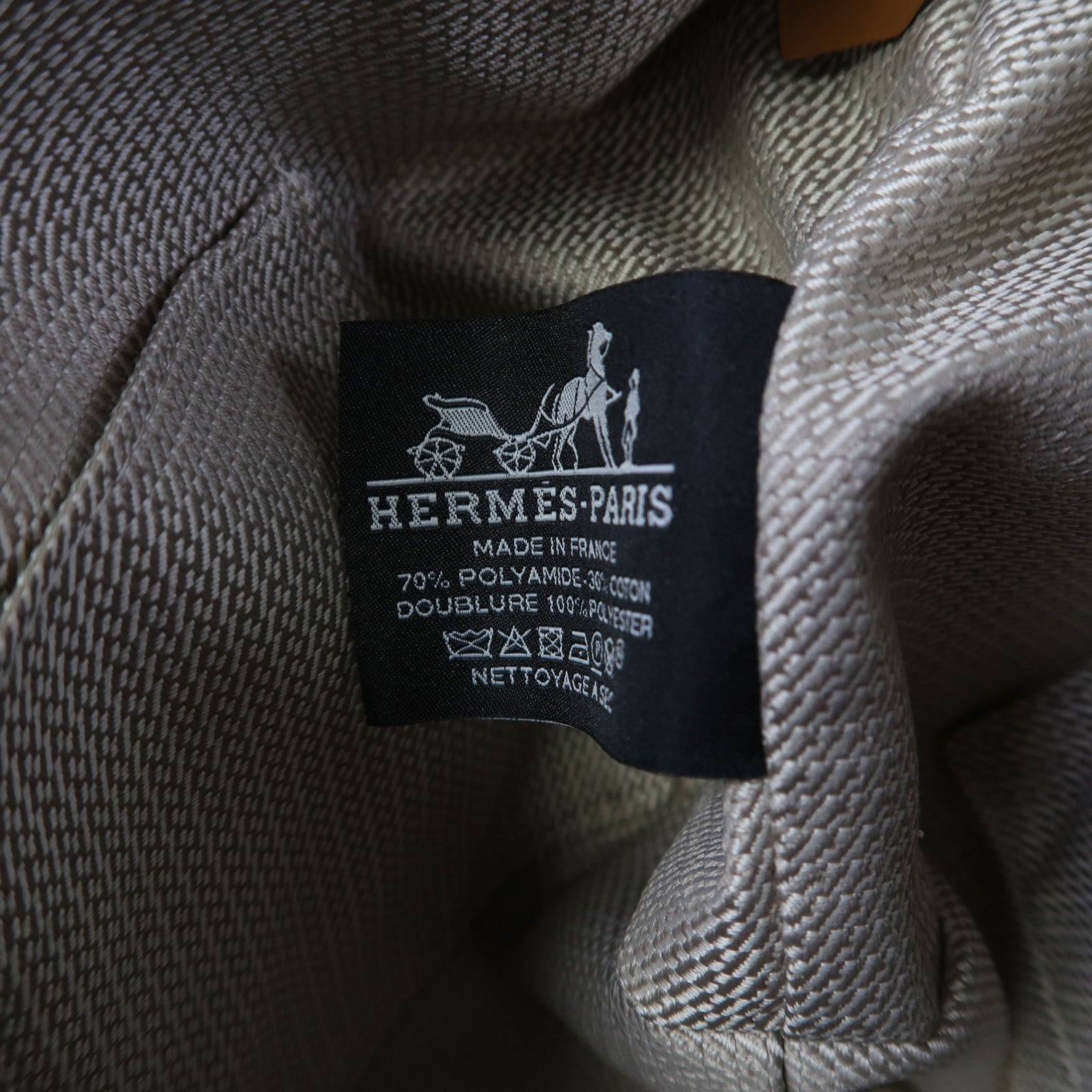 HERMES 帆布Bride-a-Brac銀扣手挽袋藍色/藍色