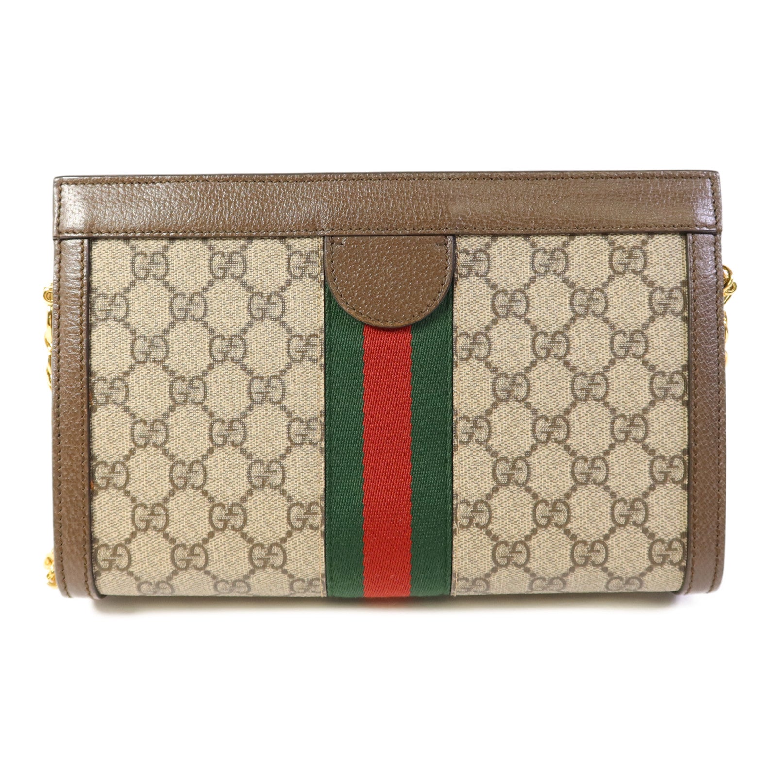 GUCCI 塗層帆布Ophidia GG Chain Shoulder Bag金扣鏈帶肩背袋