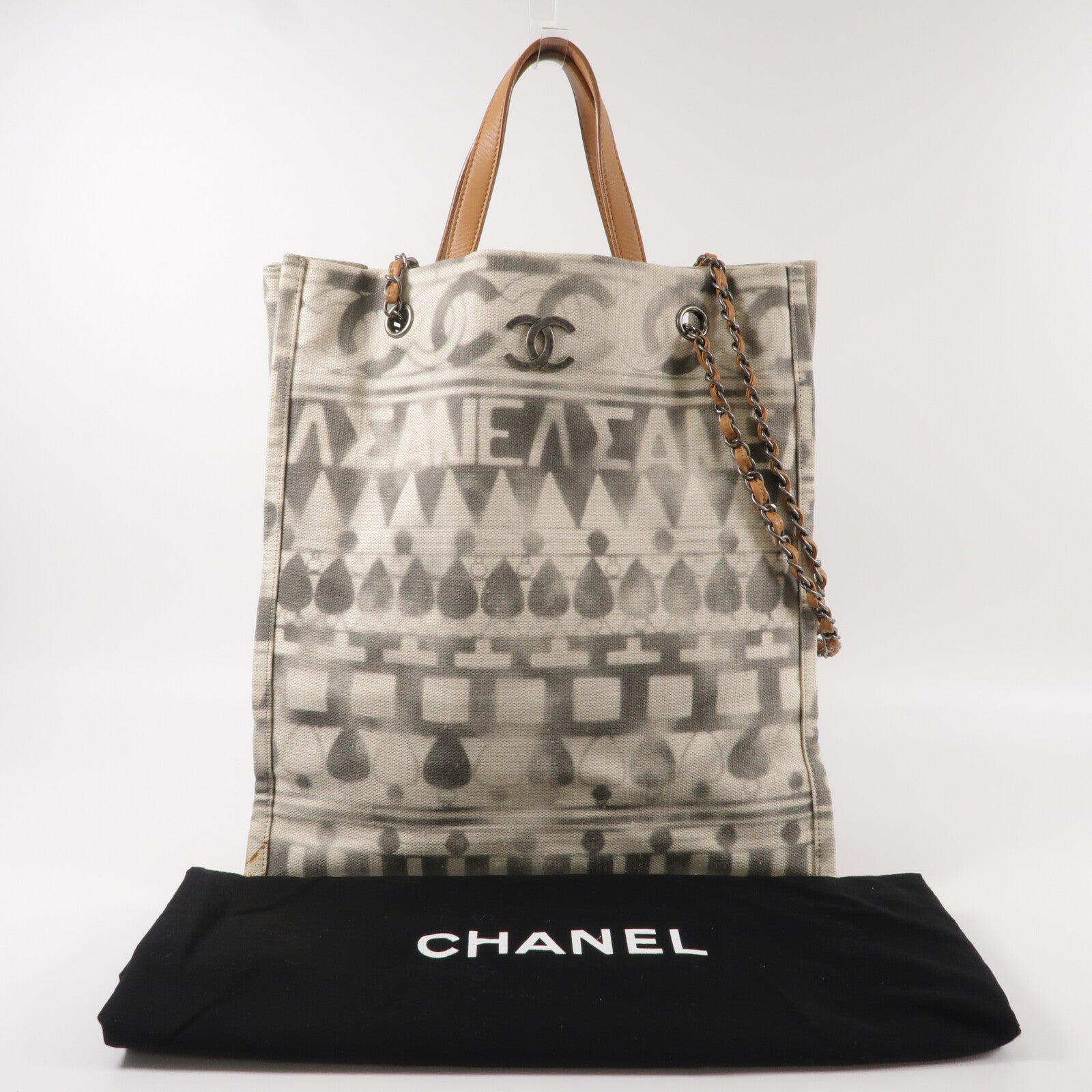 CHANEL 帆布Iliad Shopping Tote手挽肩背兩用袋