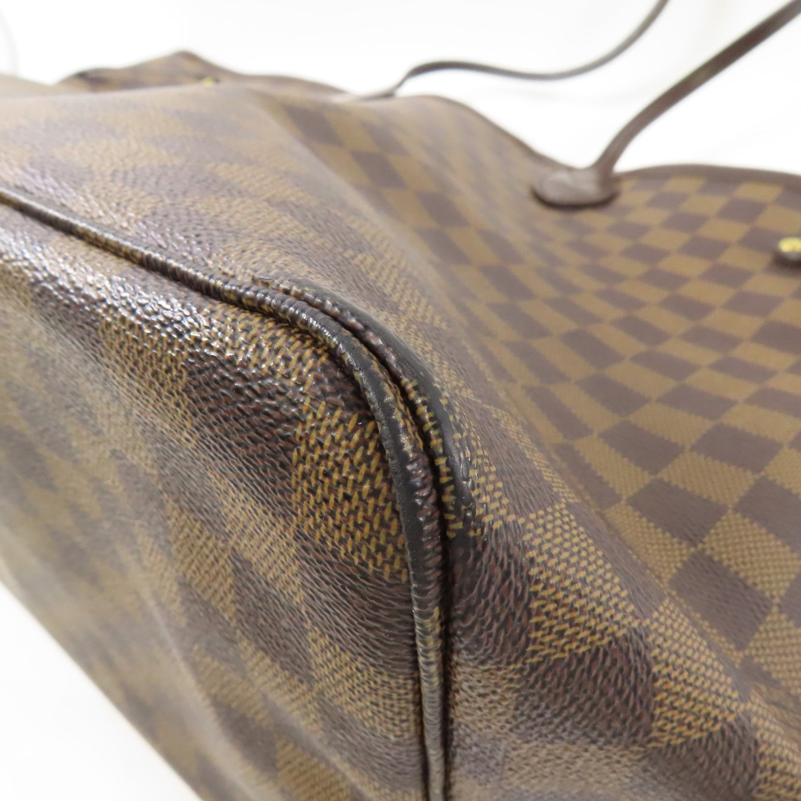 LOUIS VUITTON Damier Neverfull GM金扣手挽袋
