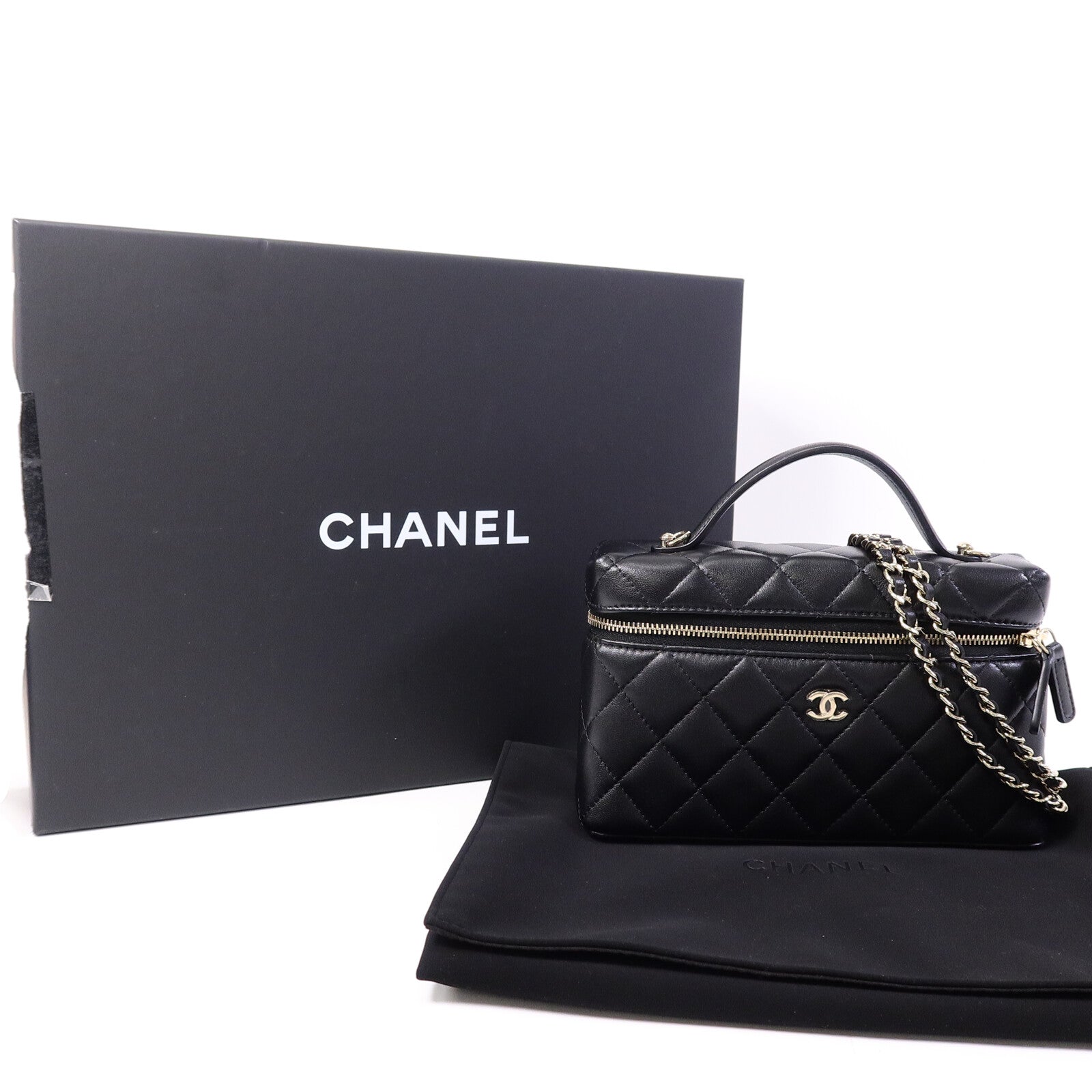 CHANEL 羊皮皮革Chain Shoulder手挽肩背兩用袋