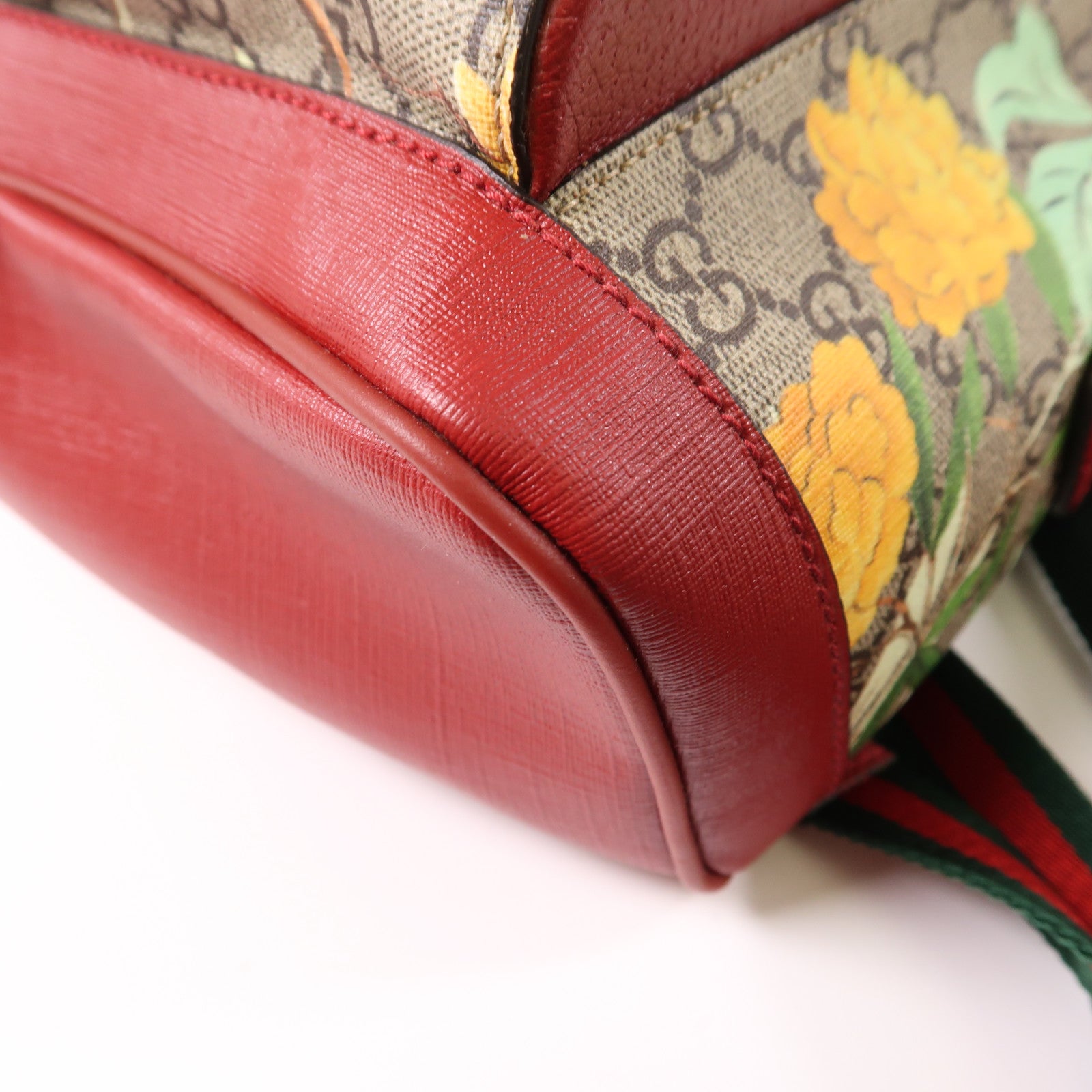 GUCCI 塗層帆布Backpack銀扣背包