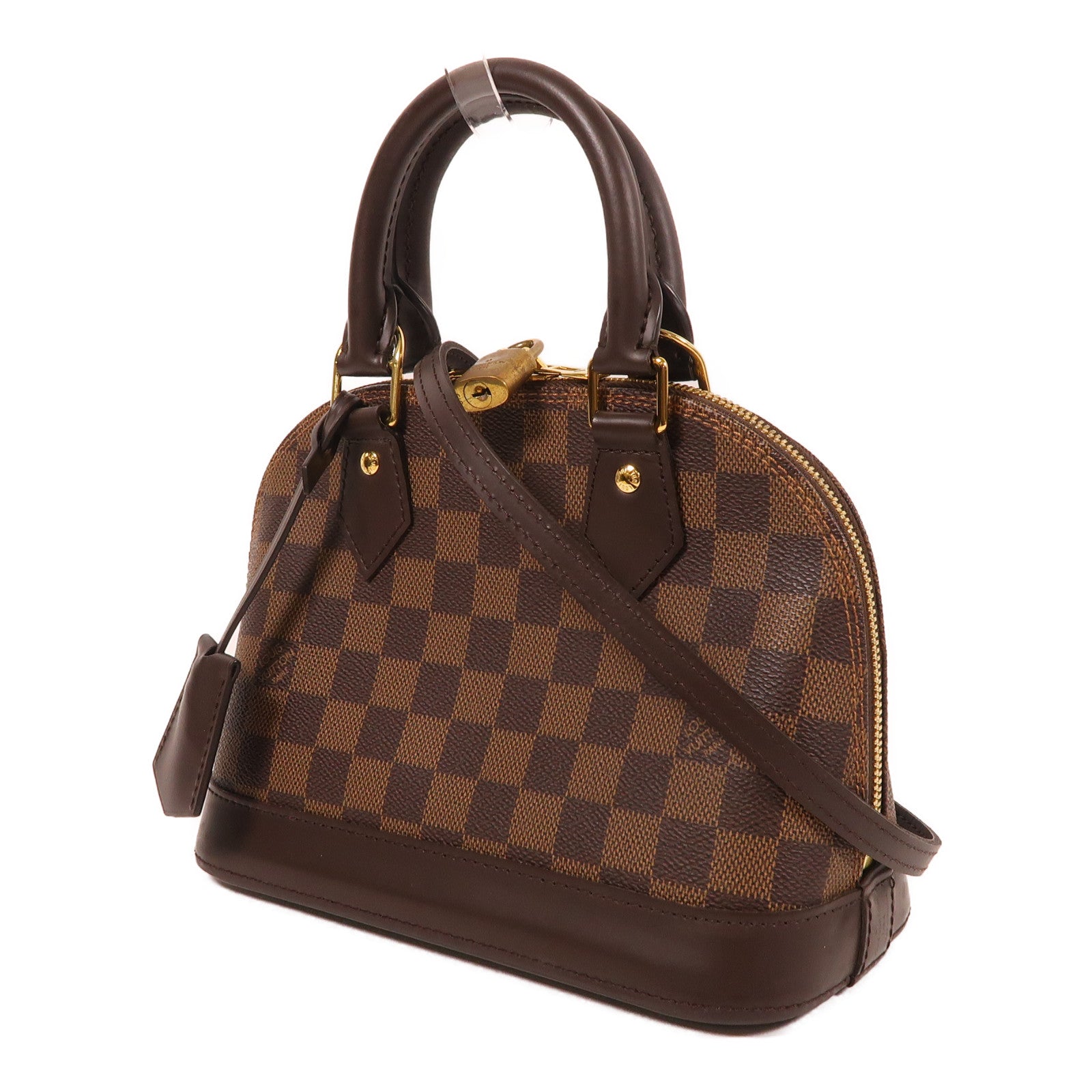 LOUIS VUITTON Damier Ebene Alma BB金扣手挽肩背兩用袋啡色