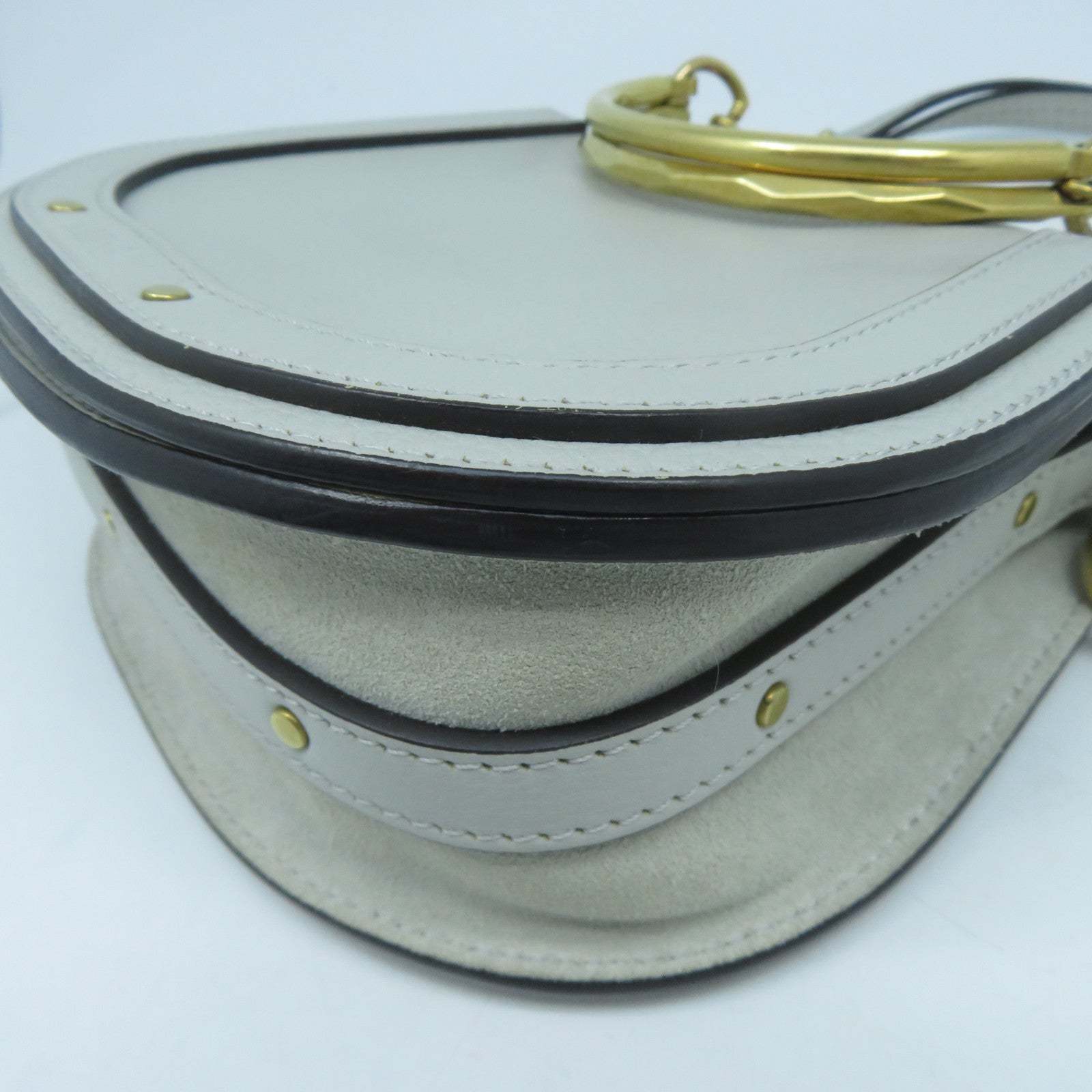 Chloe 【激減優惠】牛皮皮革Shoulder Bag金扣肩背袋灰綠色