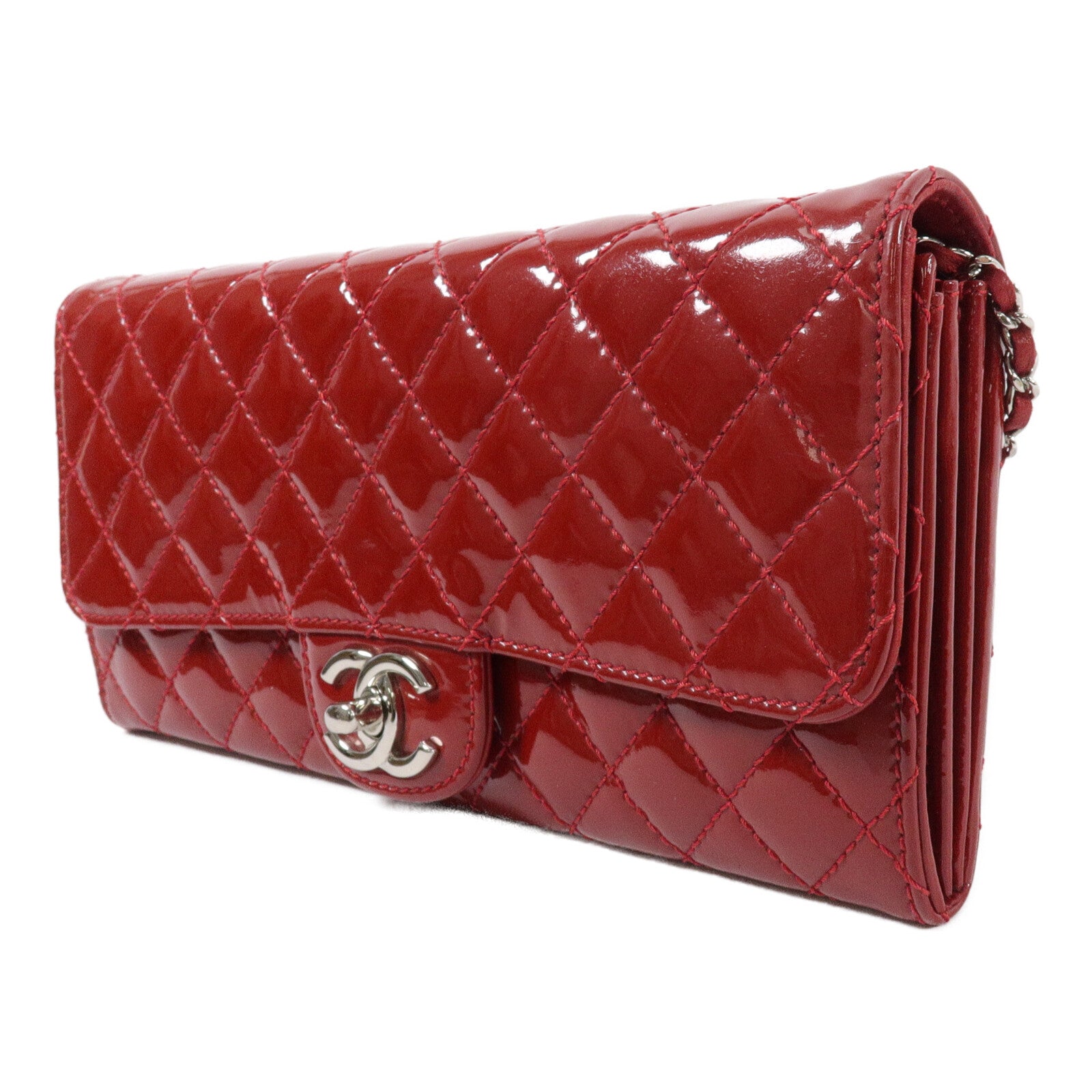 CHANEL 漆皮皮革Chain Shoulder鏈帶肩背袋