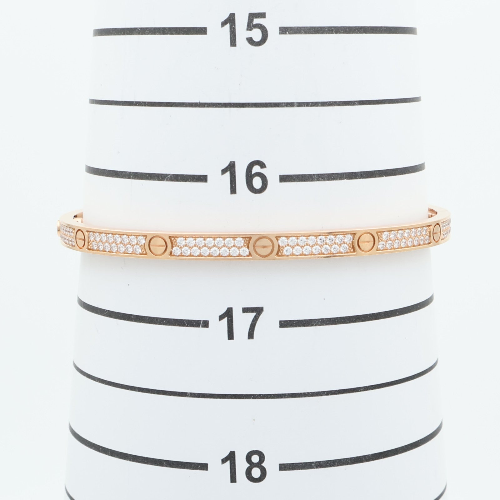 CARTIER 18K玫瑰金Love Bracelet Full Diamond鑽石手鐲Cartier#17