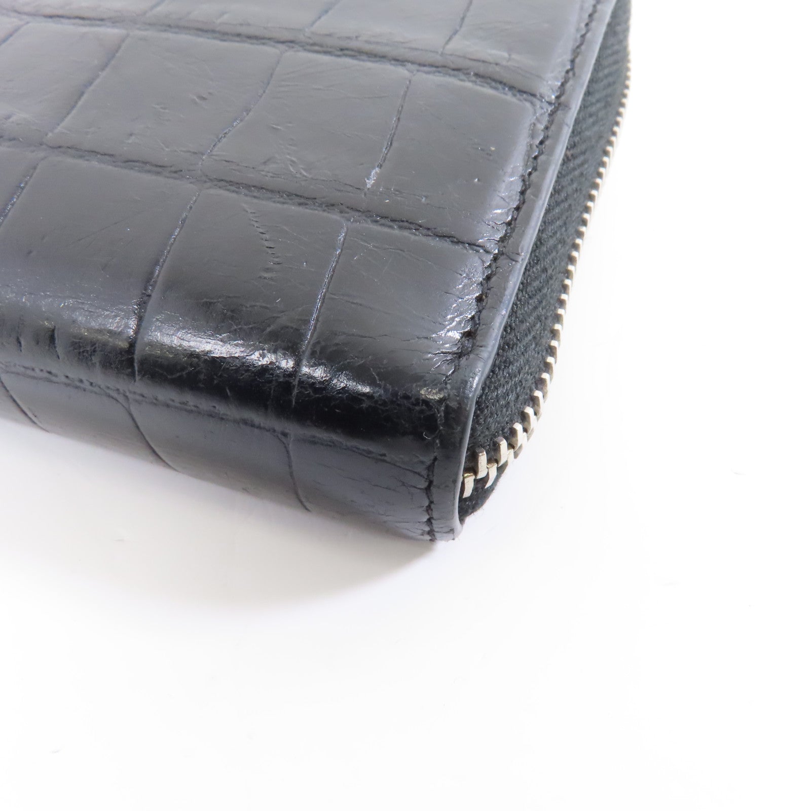 SAINT LAURENT 牛皮皮革Long Wallet銀扣長錢包黑色