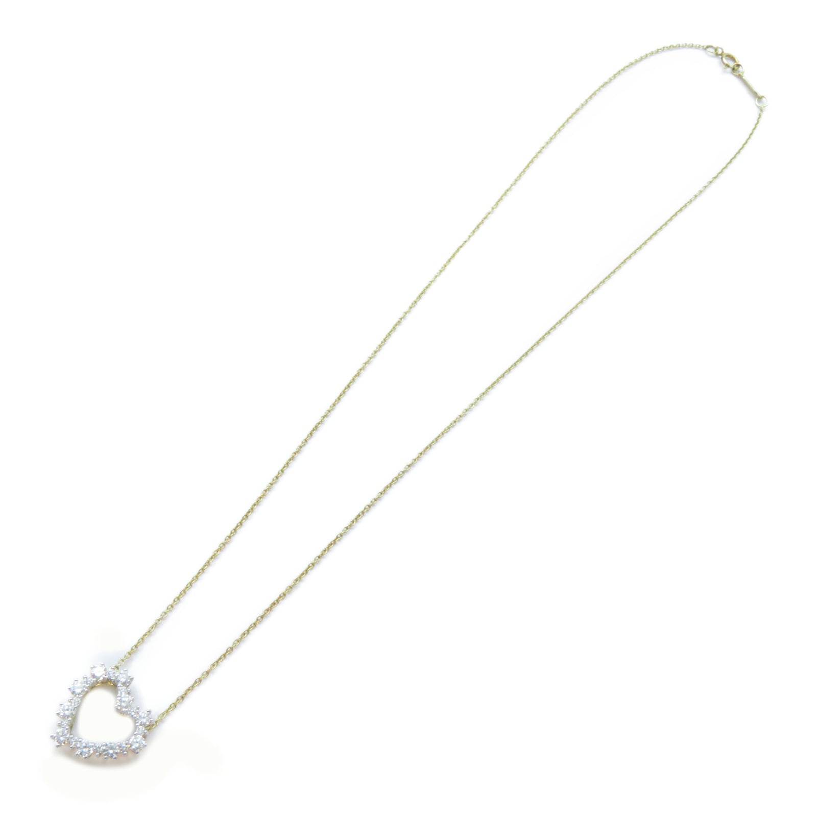 TIFFANY＆CO 18K黃金Heart Diamond Neckalce鑽石項鍊