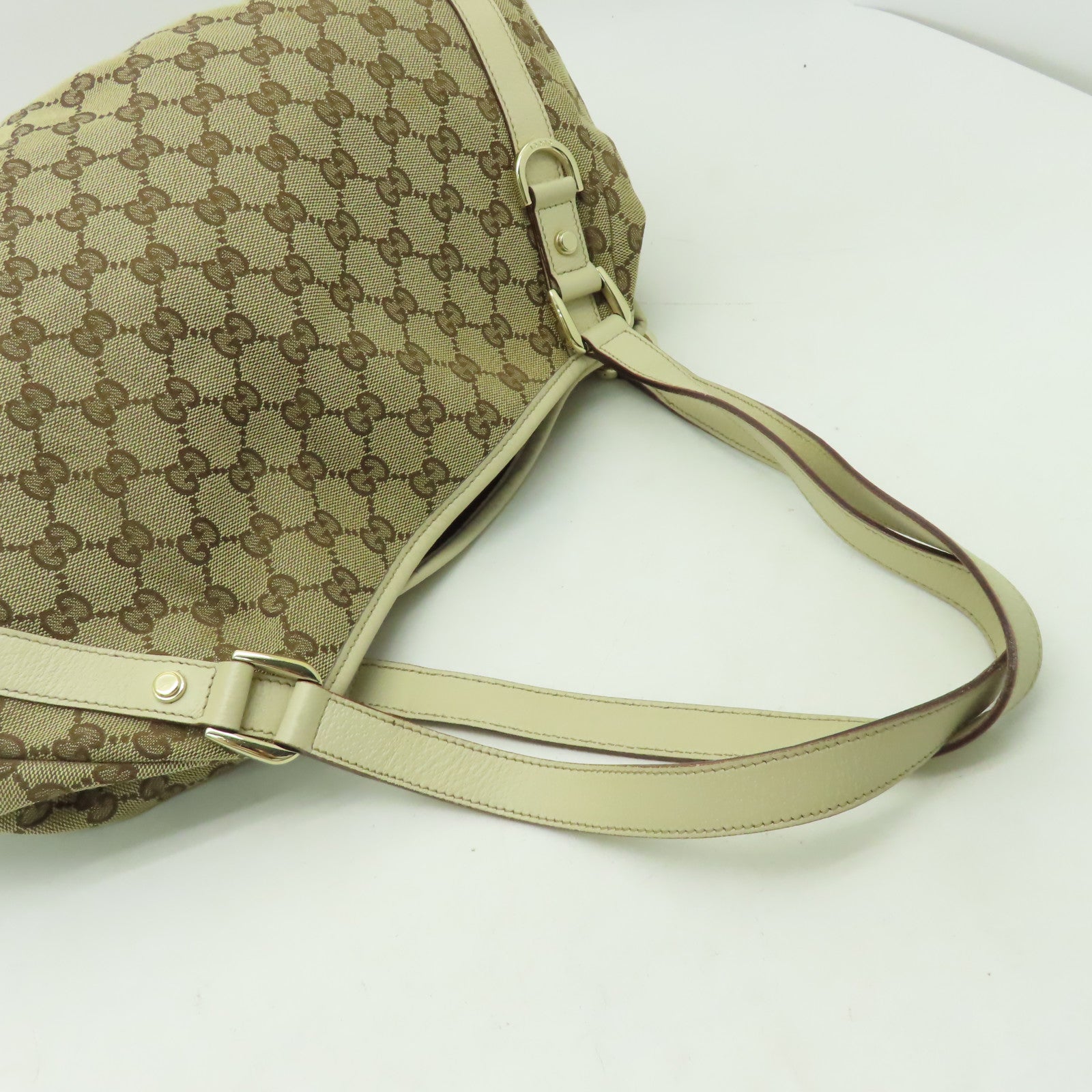 GUCCI 【激減優惠】帆布Shoulder Bag金扣肩背袋啡色
