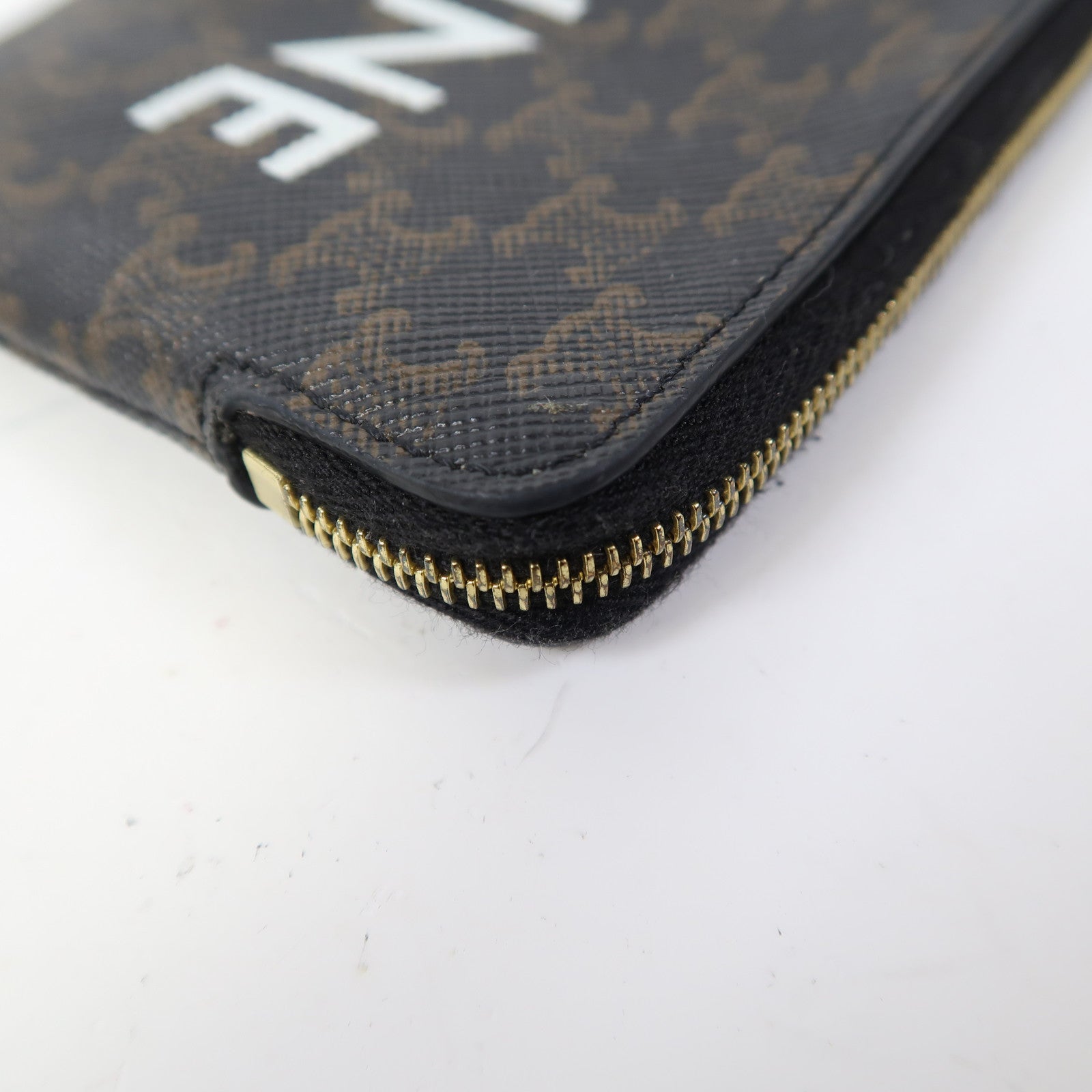 CELINE 塗層帆布Coin Purse金扣零錢包啡色