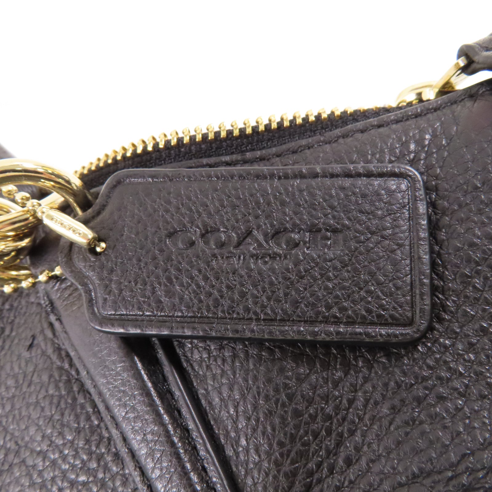 COACH 牛皮皮革Handbag金扣手挽袋