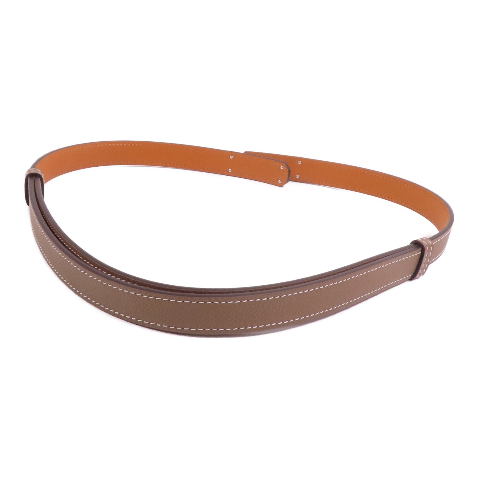 HERMES Epsom皮革Kelly Belt銀扣皮帶Etoupe