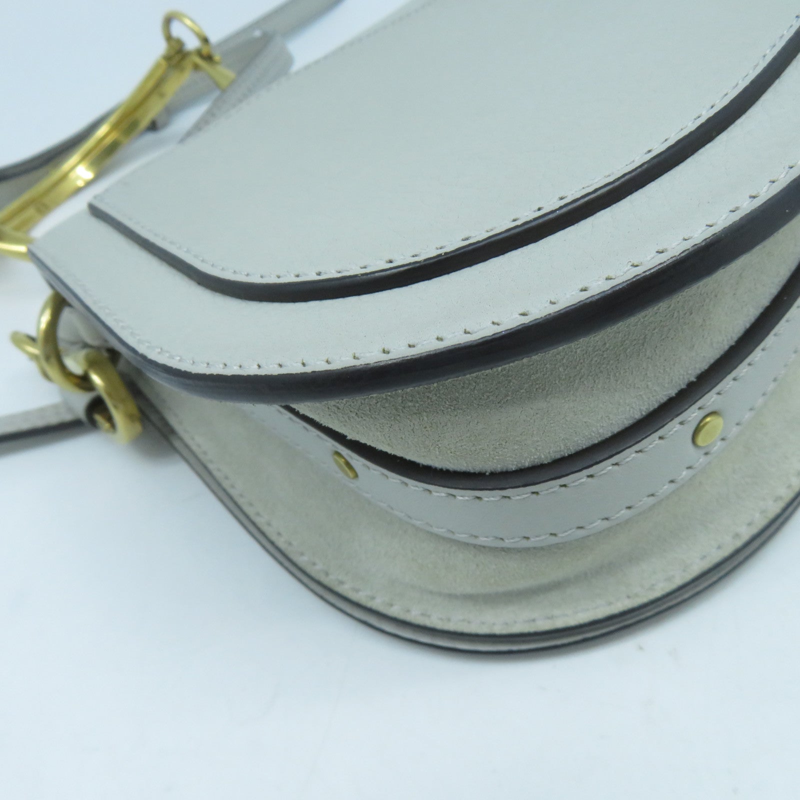 Chloe 【激減優惠】牛皮皮革Shoulder Bag金扣肩背袋灰綠色