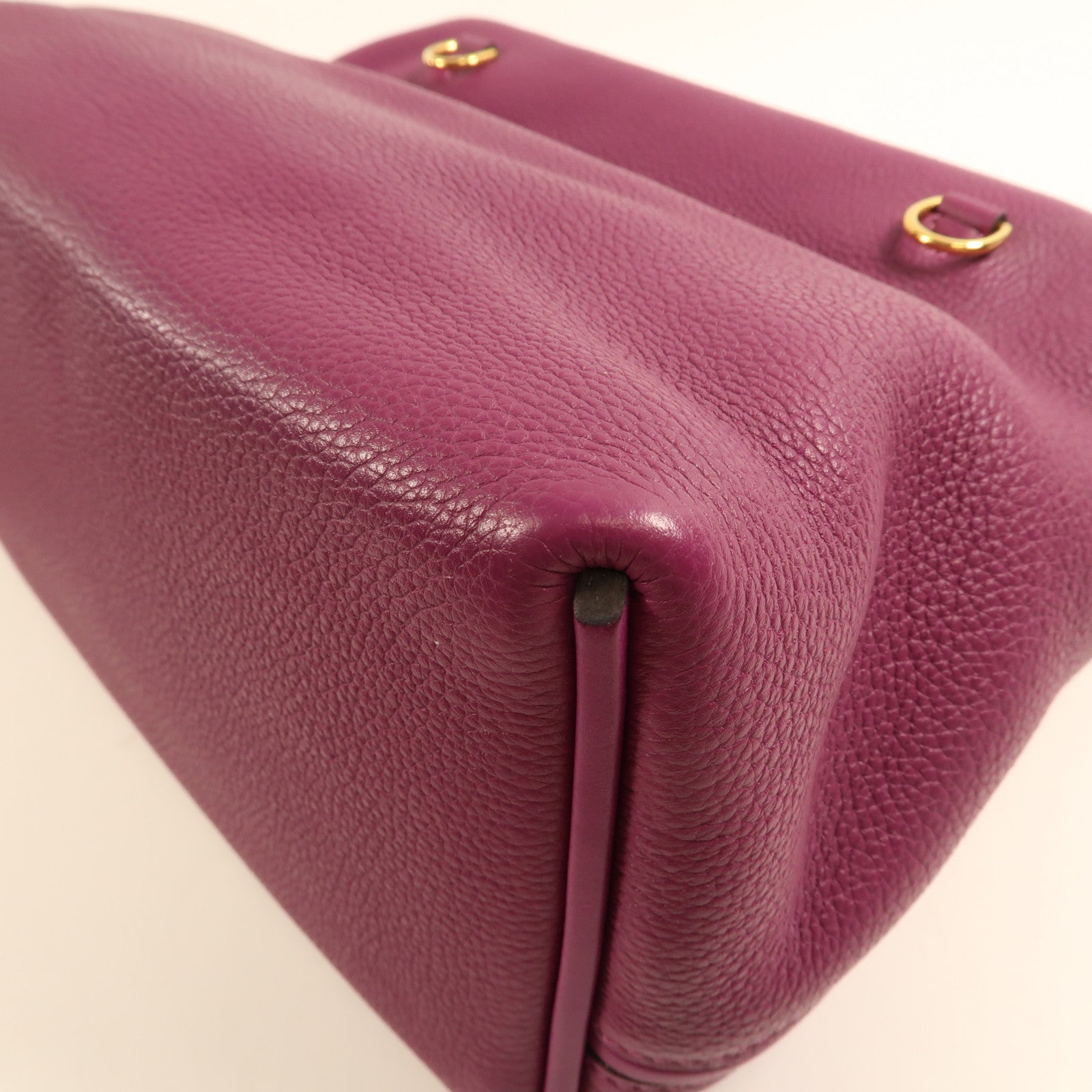 HERMES Clemence皮革24/24 29CM金扣手挽肩背兩用袋Anemone海葵紫色