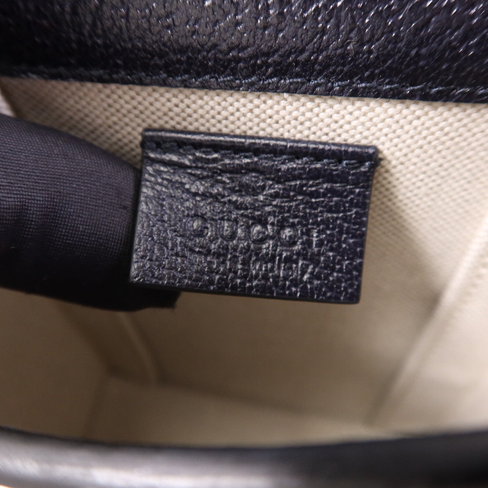 GUCCI 塗層帆布Horsebit 1955 Mini銀扣肩背袋