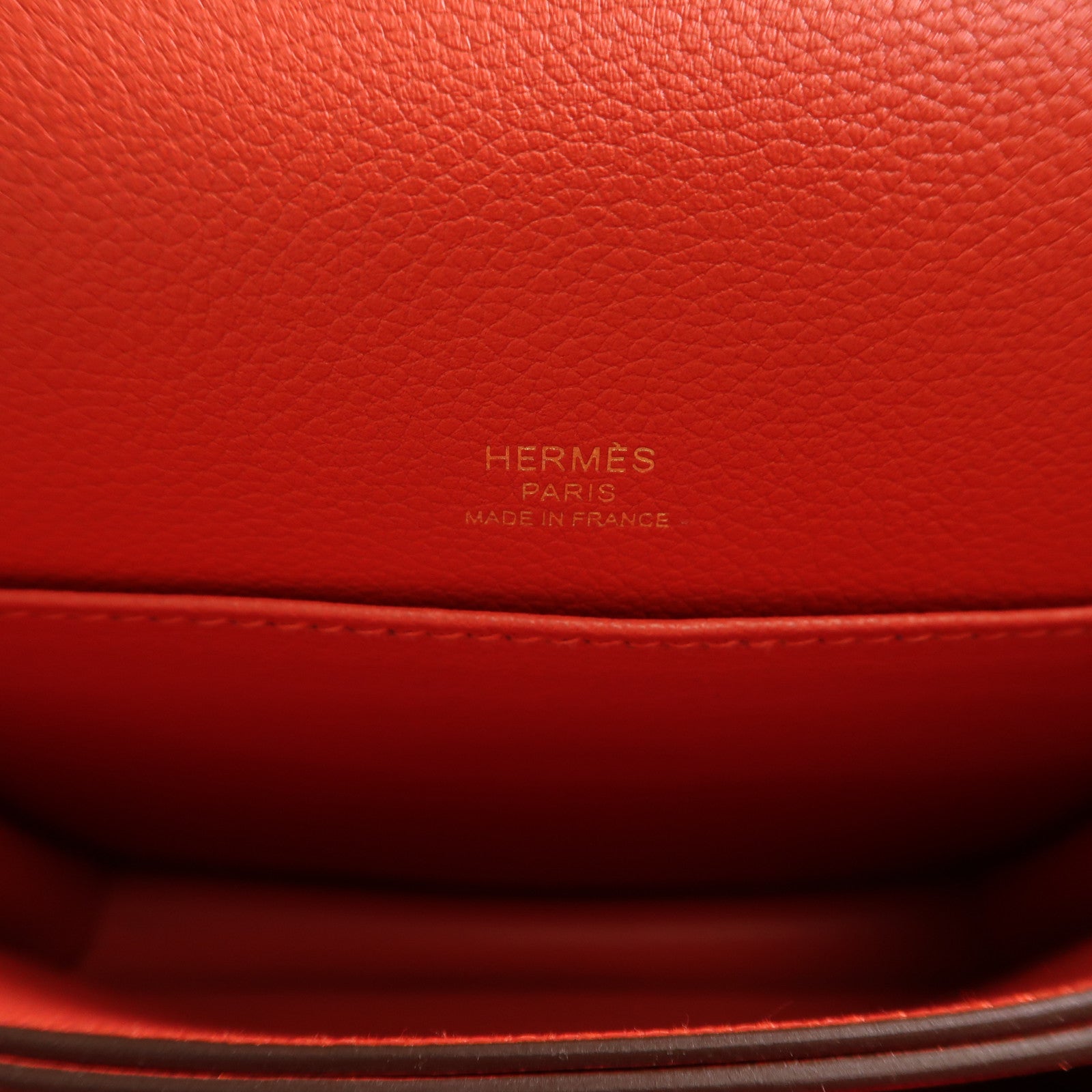 HERMES Evercolor皮革Roulis Mini金扣肩背袋Rouge Tomate