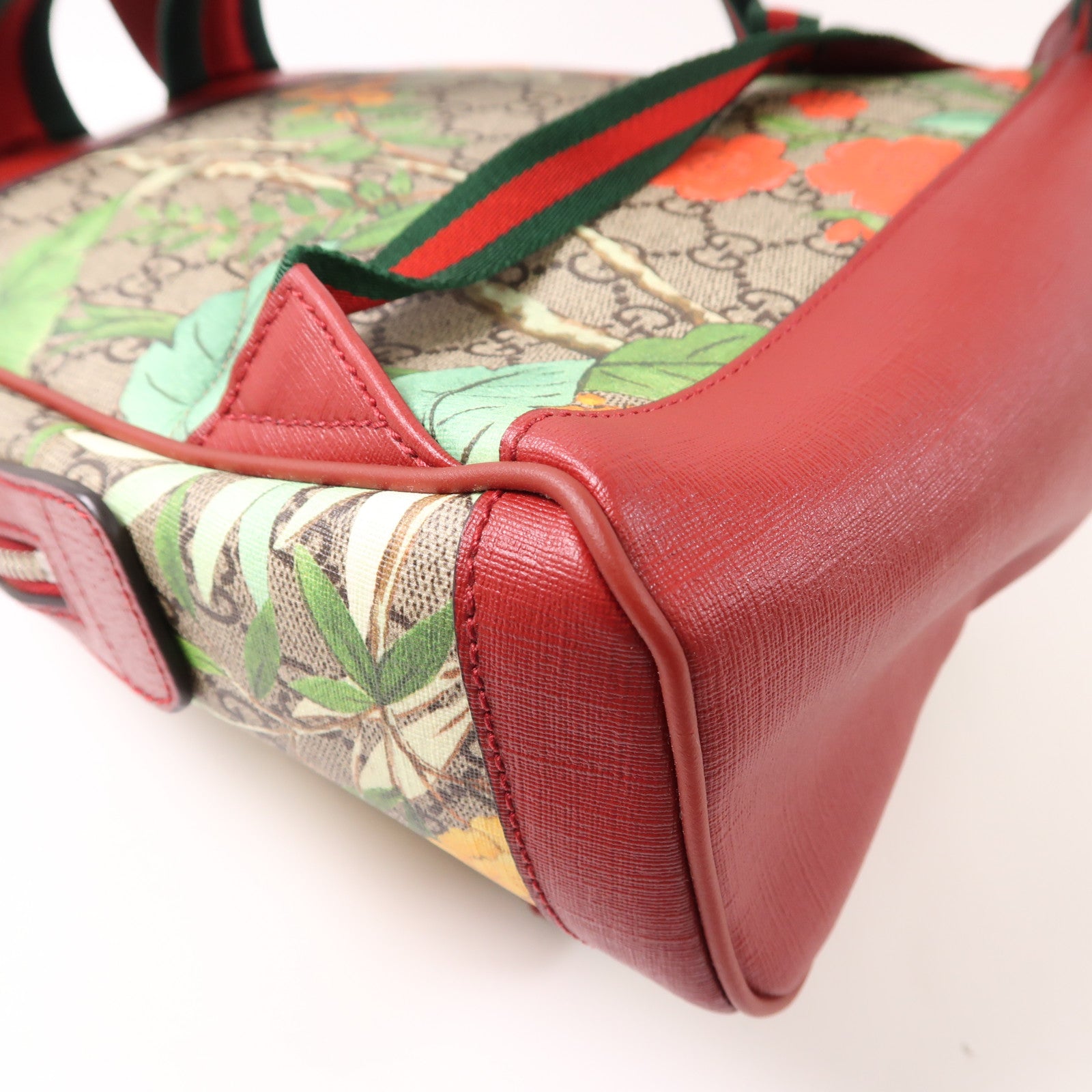 GUCCI 塗層帆布Backpack銀扣背包