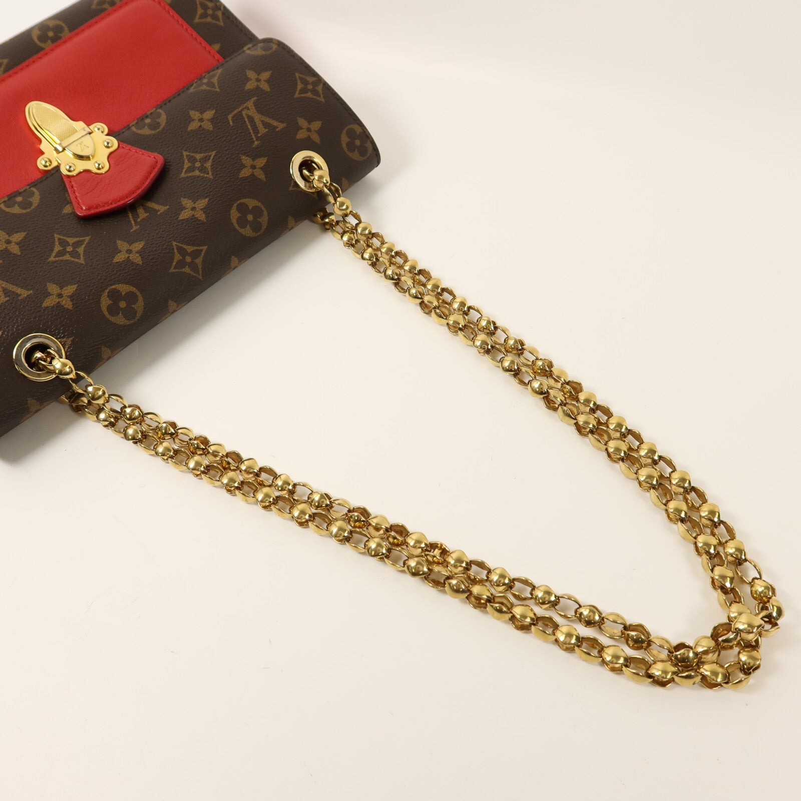 LOUIS VUITTON Monogram Victoire金扣鏈帶肩背袋