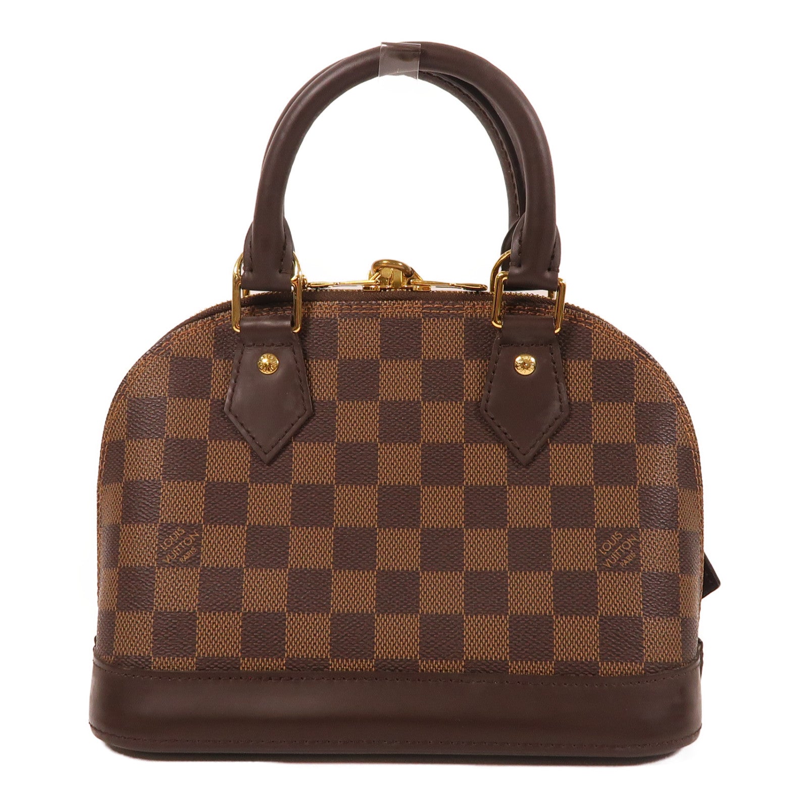 LOUIS VUITTON Damier Ebene Alma BB金扣手挽肩背兩用袋啡色