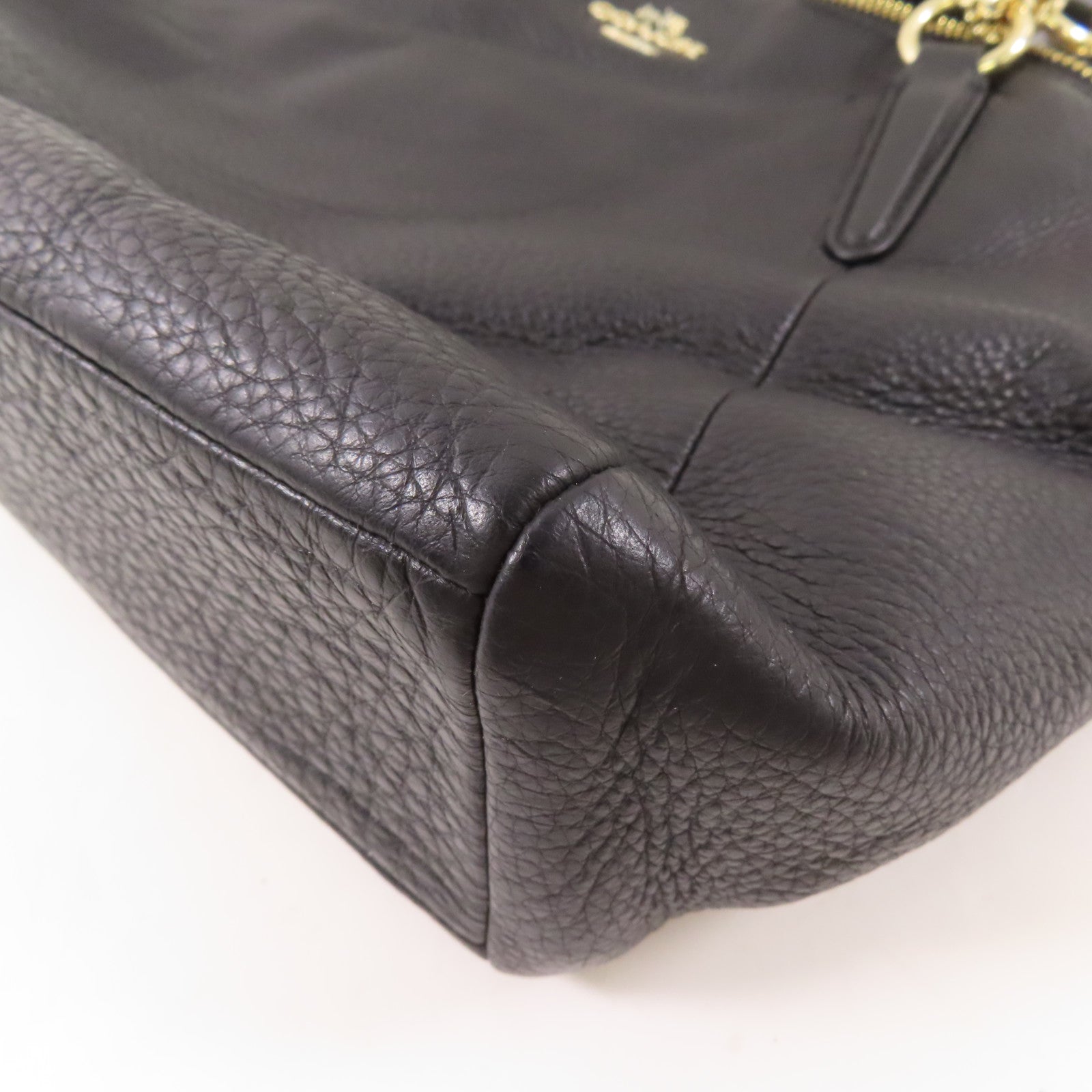 COACH 牛皮皮革Handbag金扣手挽袋