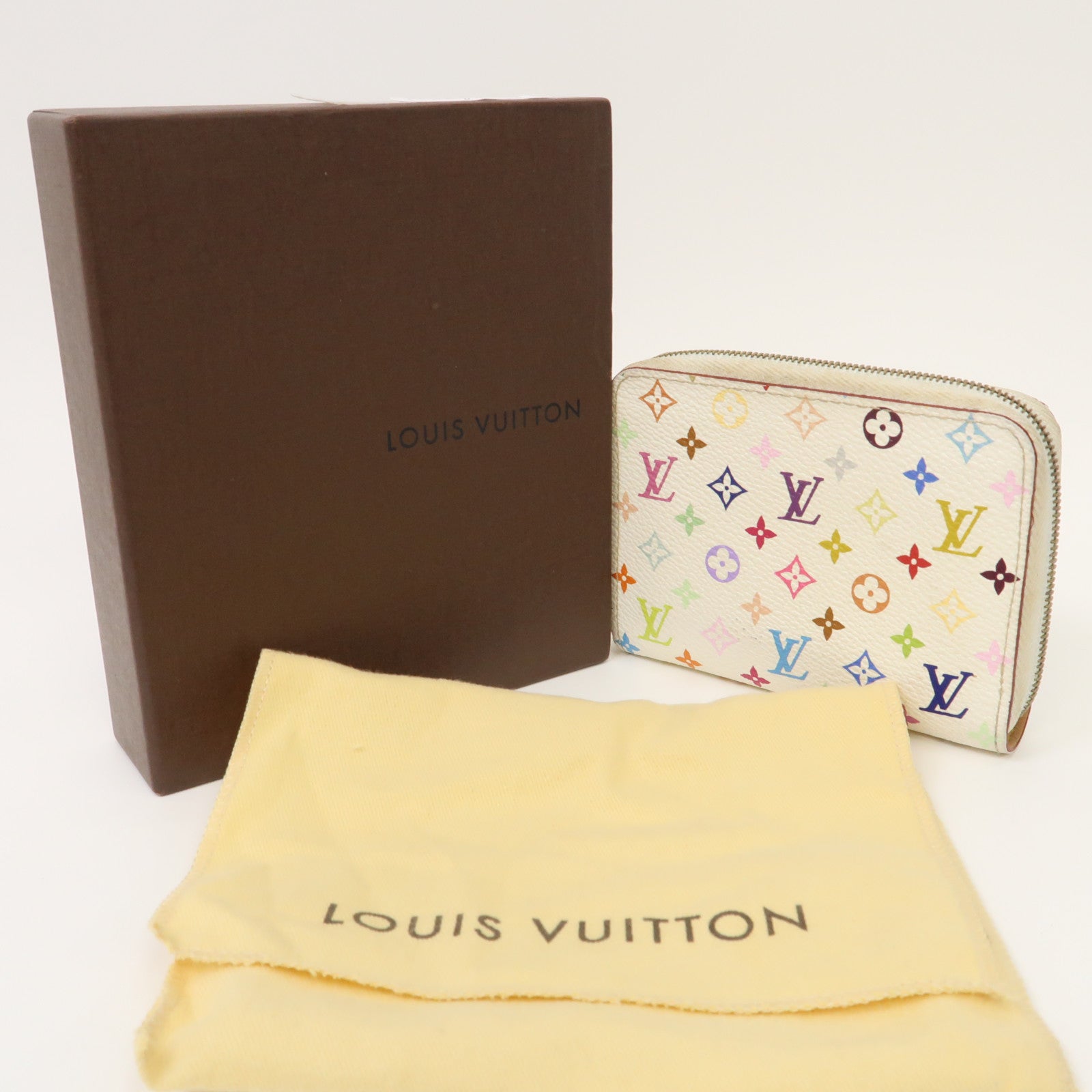 LOUIS VUITTON Monogram Multicolore Coin Case金扣零錢包白色/彩色