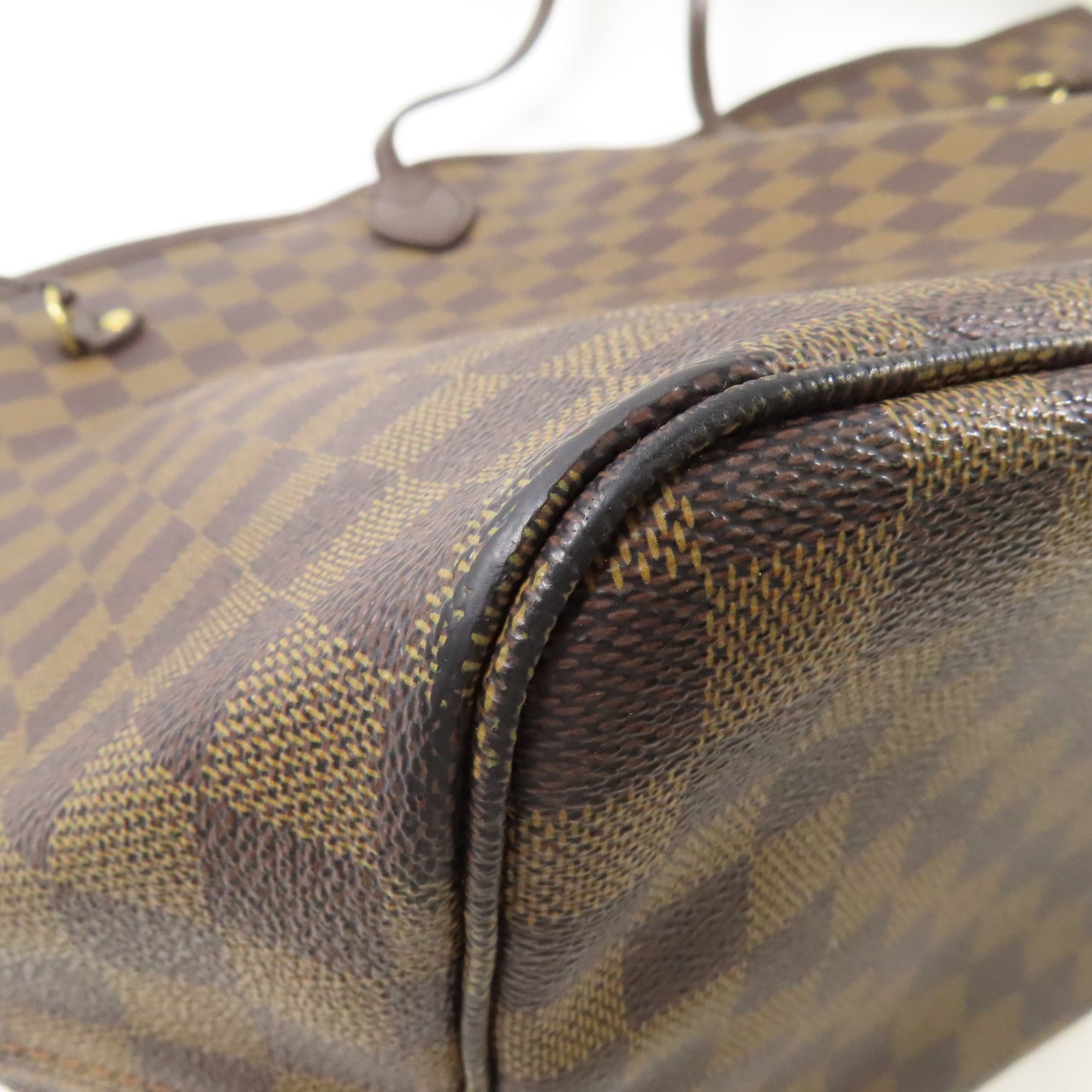 LOUIS VUITTON Damier Neverfull GM金扣手挽袋