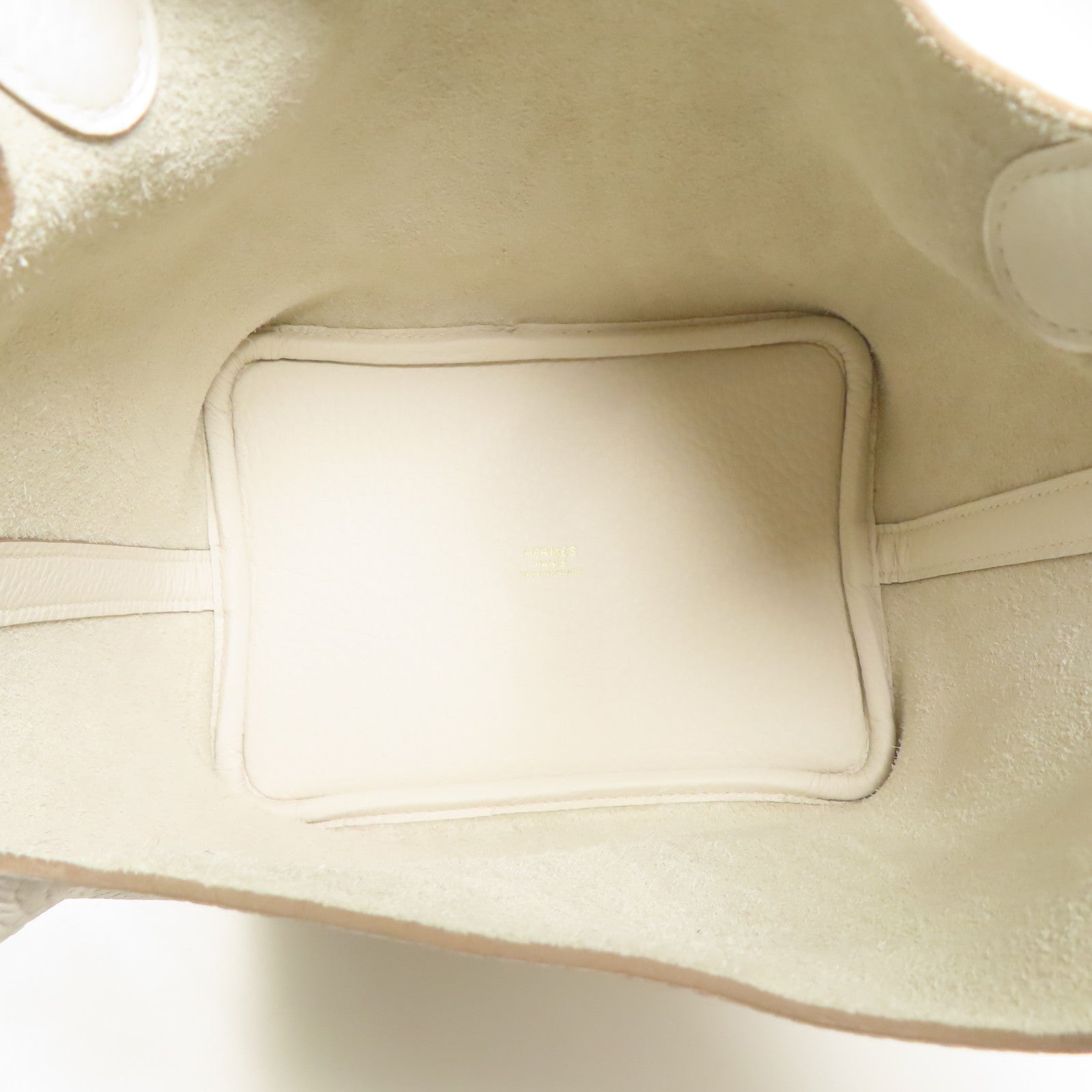 HERMES Clemence皮革Picotin PM金扣手挽袋Gris Pale